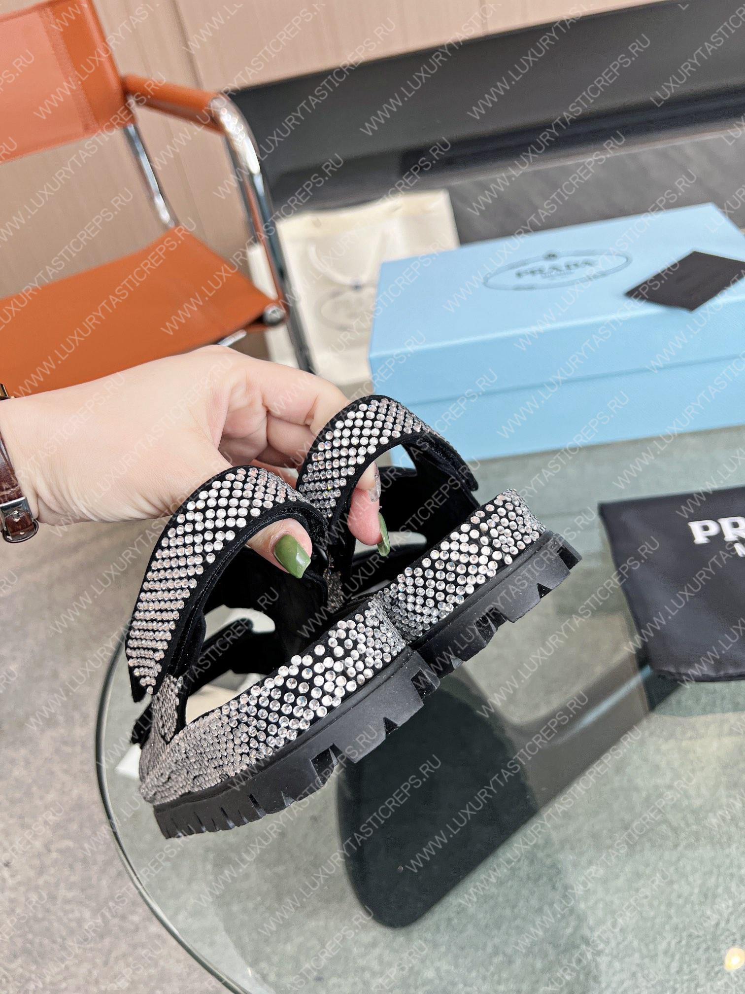 Pra*a stain sandals with crystals white 1x013n