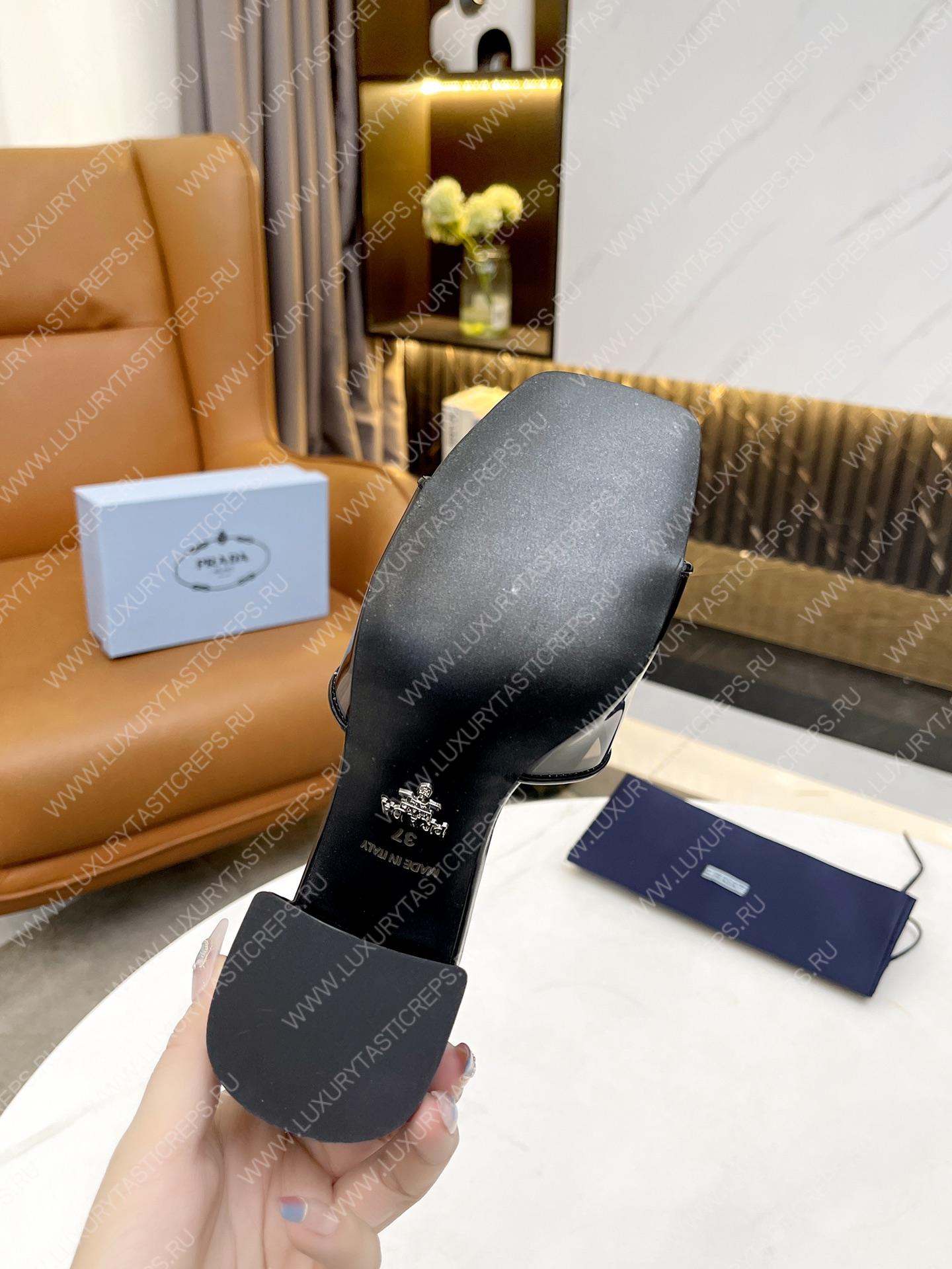 Pra*a plexiglas & patent leather sandals black 1xx644