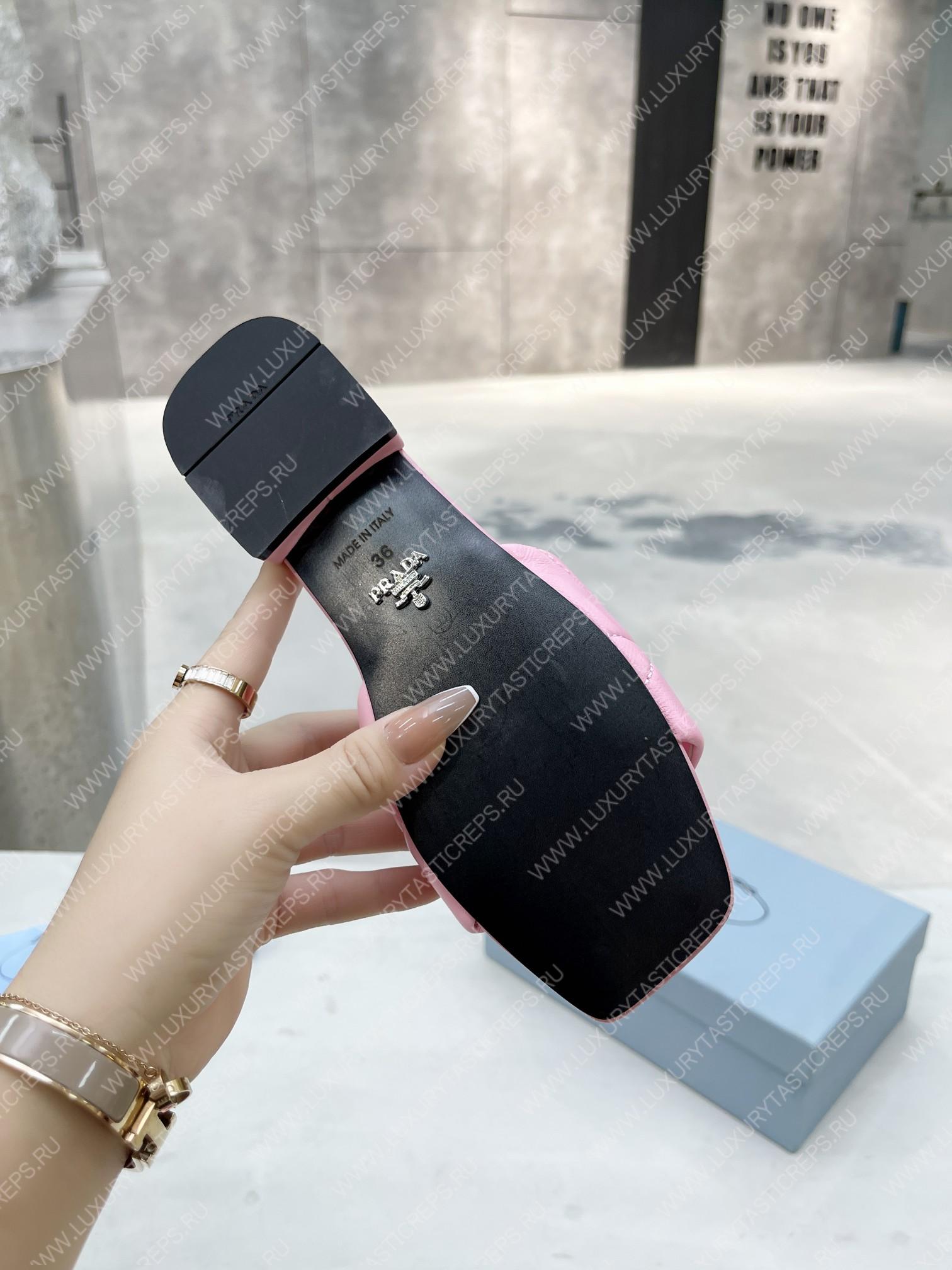 Pra*a quilted nappa leather sabots pink 1xx583