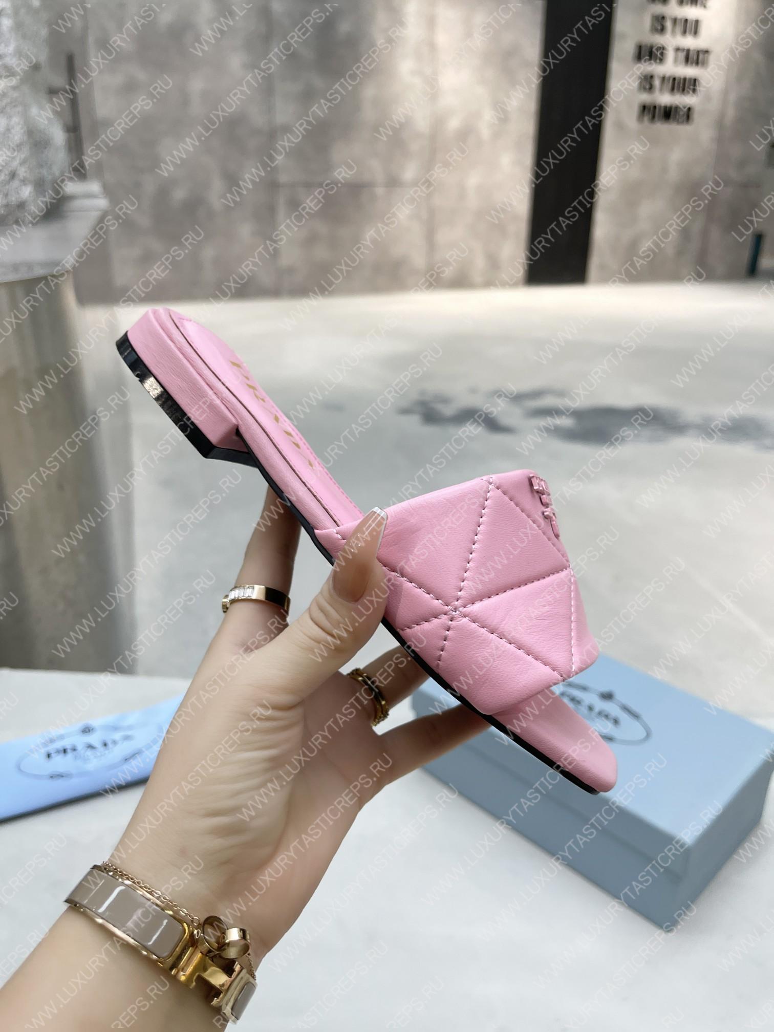 Pra*a quilted nappa leather sabots pink 1xx583