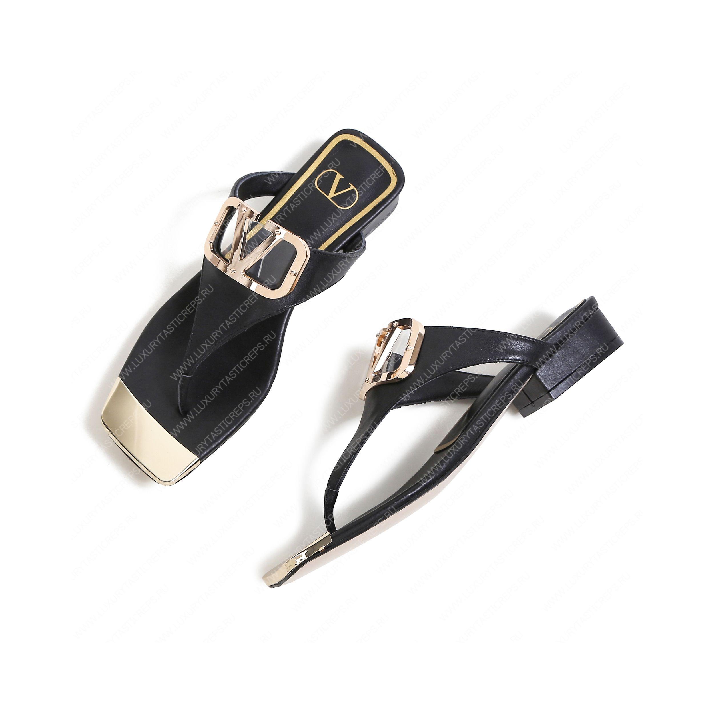VALENTINO VLOGO SIGNATURE FLAT SANDAL BLACK WS0M21HWS_0CR