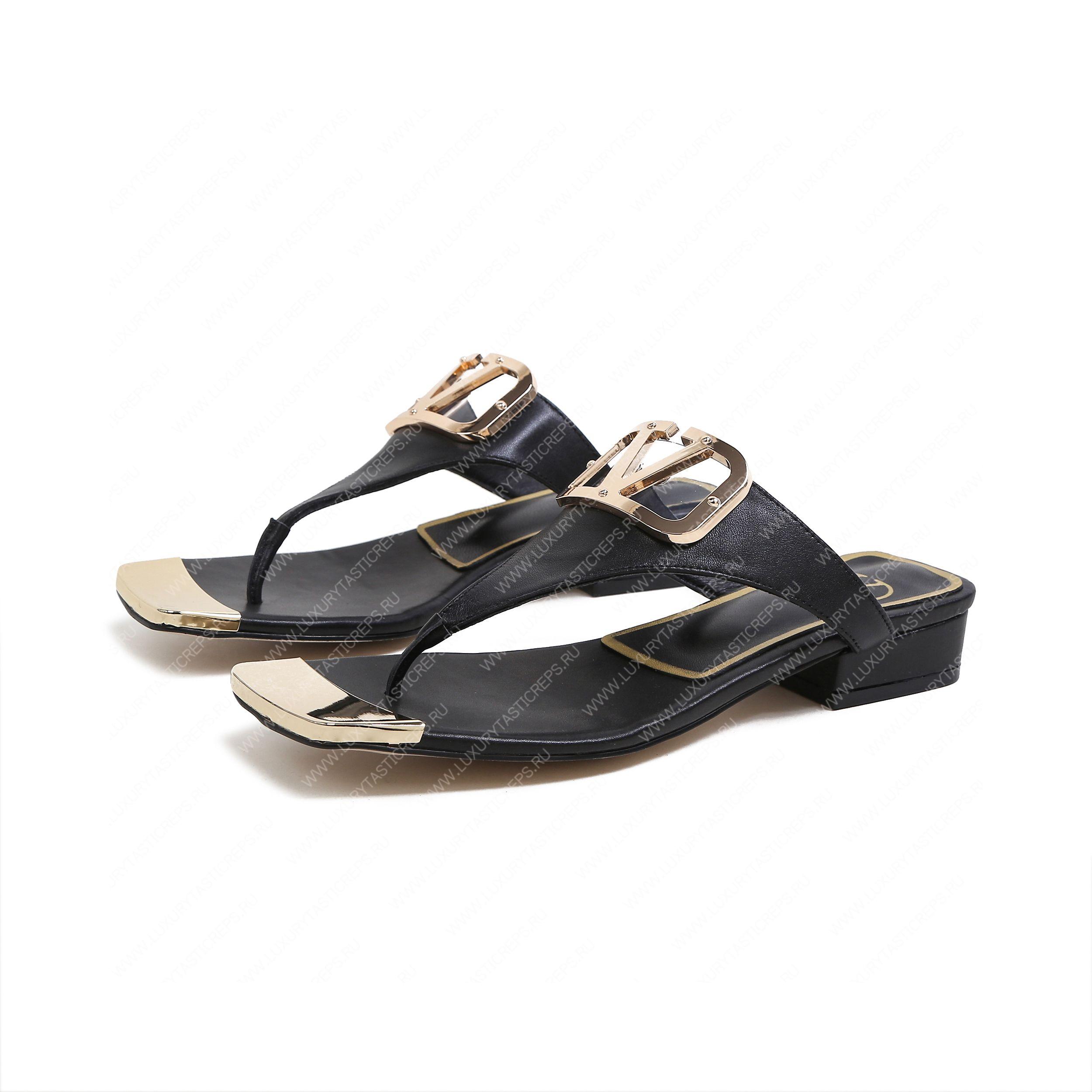 VALENTINO VLOGO SIGNATURE FLAT SANDAL BLACK WS0M21HWS_0CR