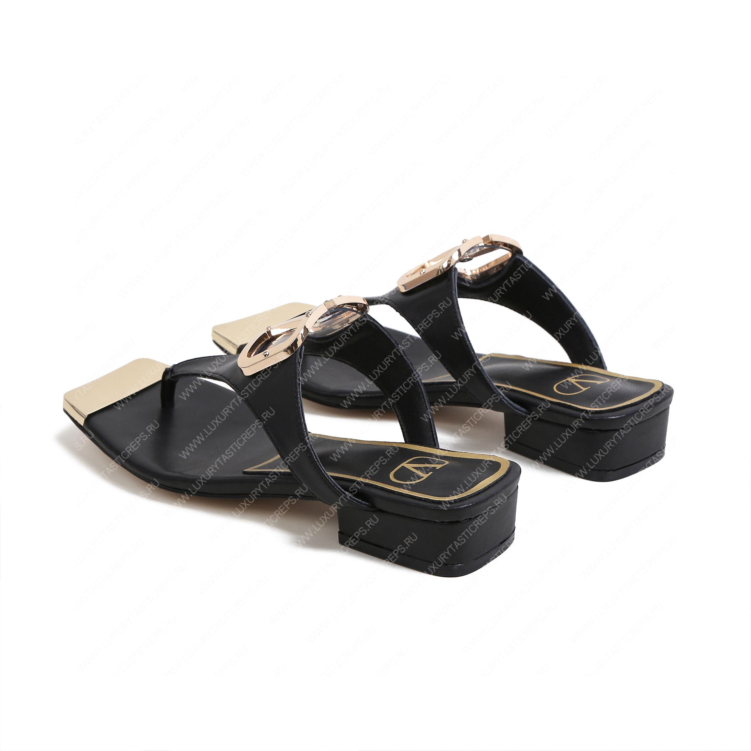 VALENTINO VLOGO SIGNATURE FLAT SANDAL BLACK WS0M21HWS_0CR