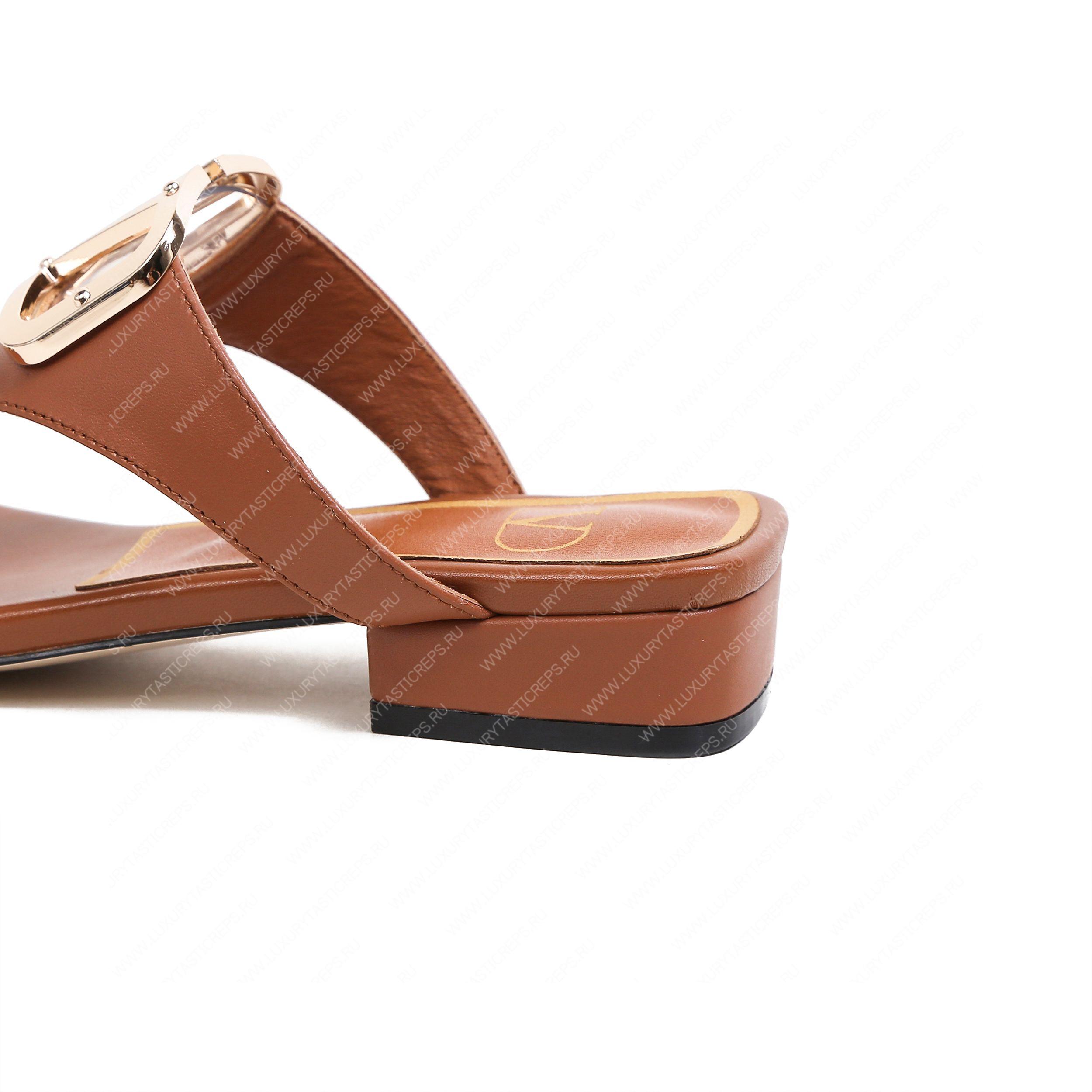 VALENTINO VLOGO SIGNATURE FLAT SANDAL BROWN WS0M21HWS_0CR