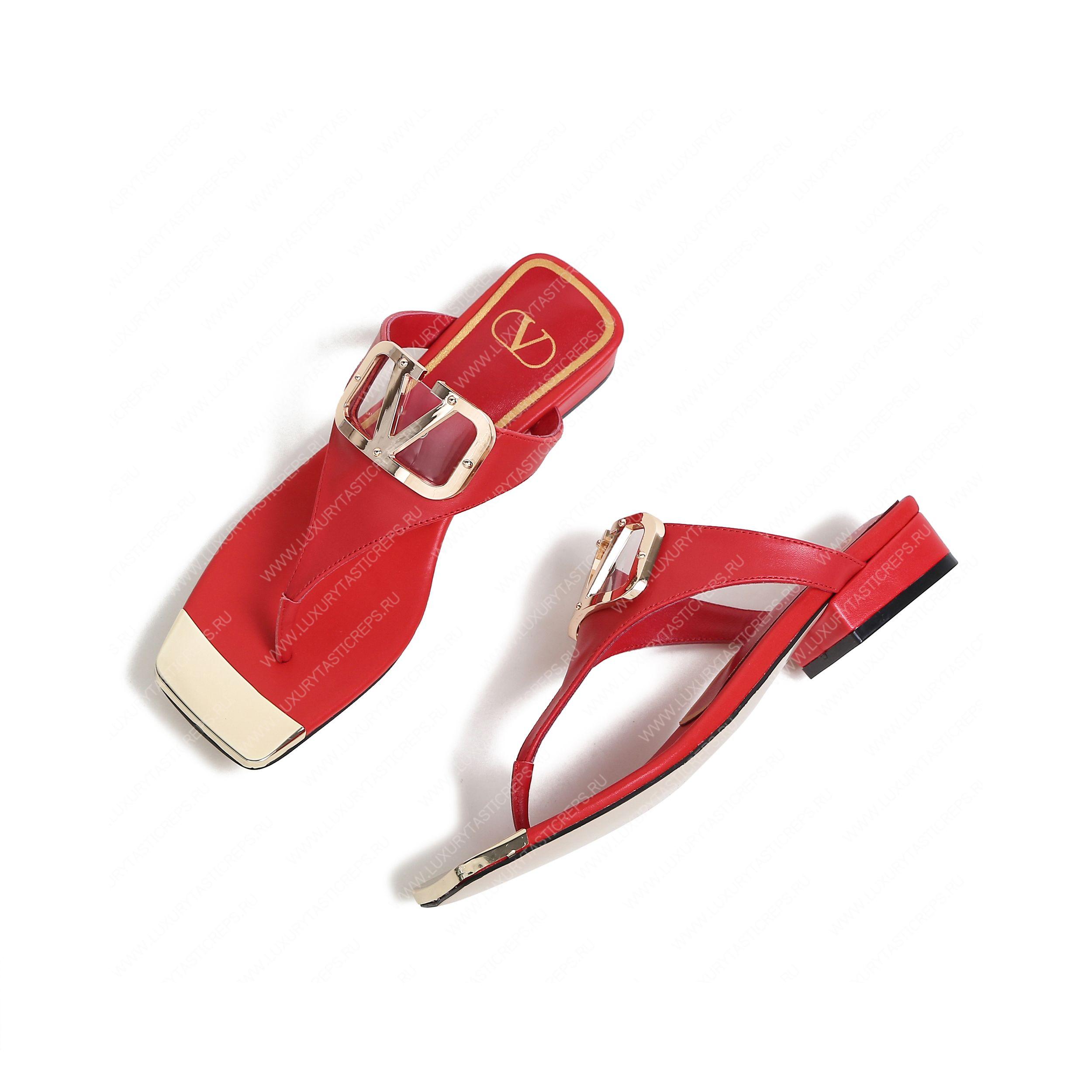 VALENTINO VLOGO SIGNATURE FLAT SANDAL RED WS0M21HWS_0CR