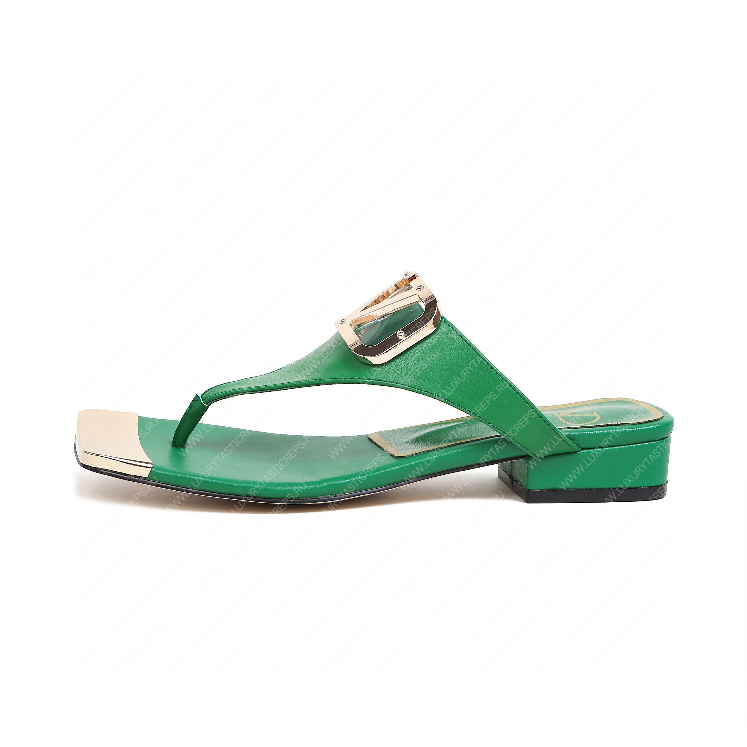 VALENTINO VLOGO SIGNATURE FLAT SANDAL GREEN WS0M21HWS_0CR