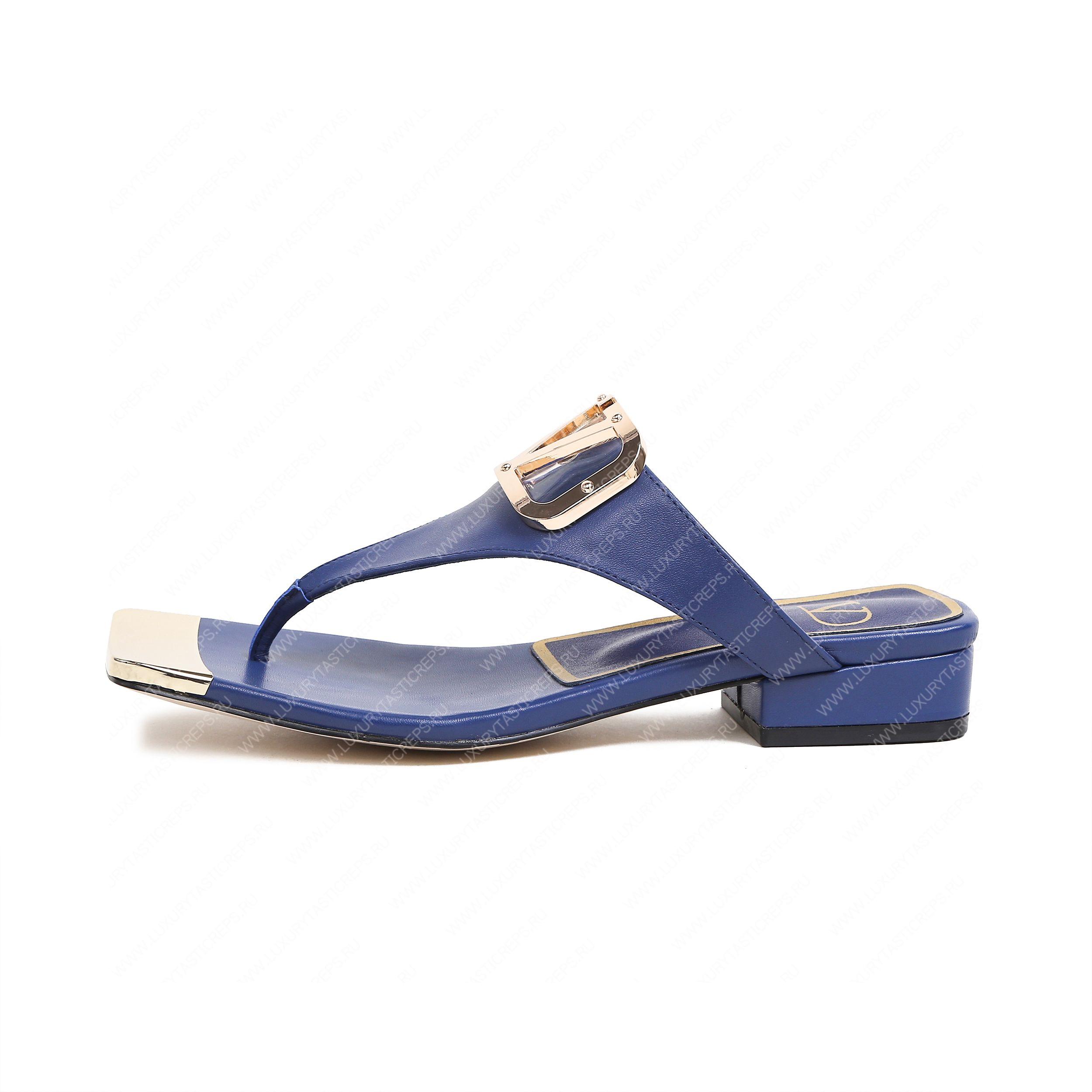 VALENTINO VLOGO SIGNATURE FLAT SANDAL BLUE WS0M21HWS_0CR