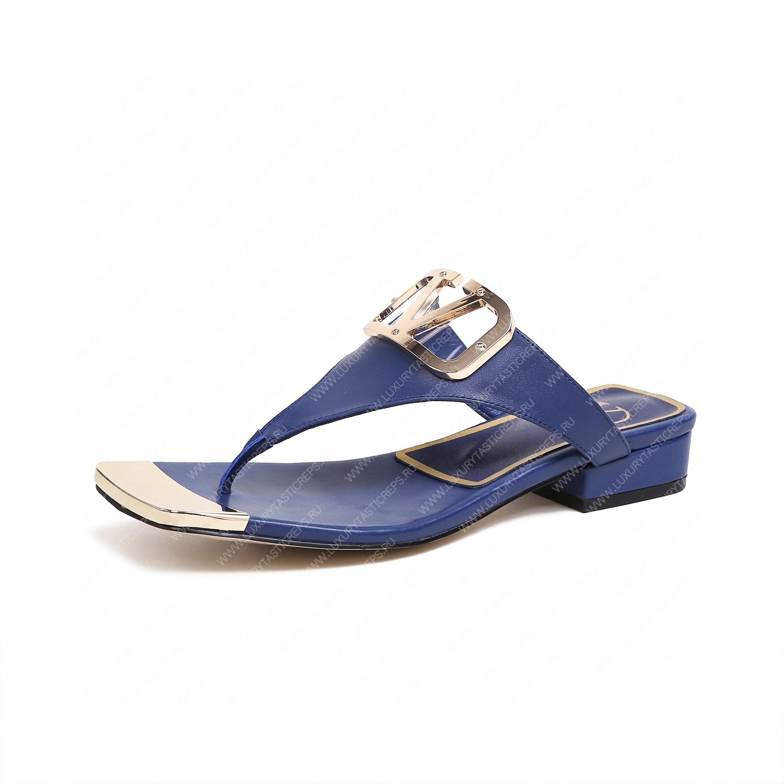 VALENTINO VLOGO SIGNATURE FLAT SANDAL BLUE WS0M21HWS_0CR
