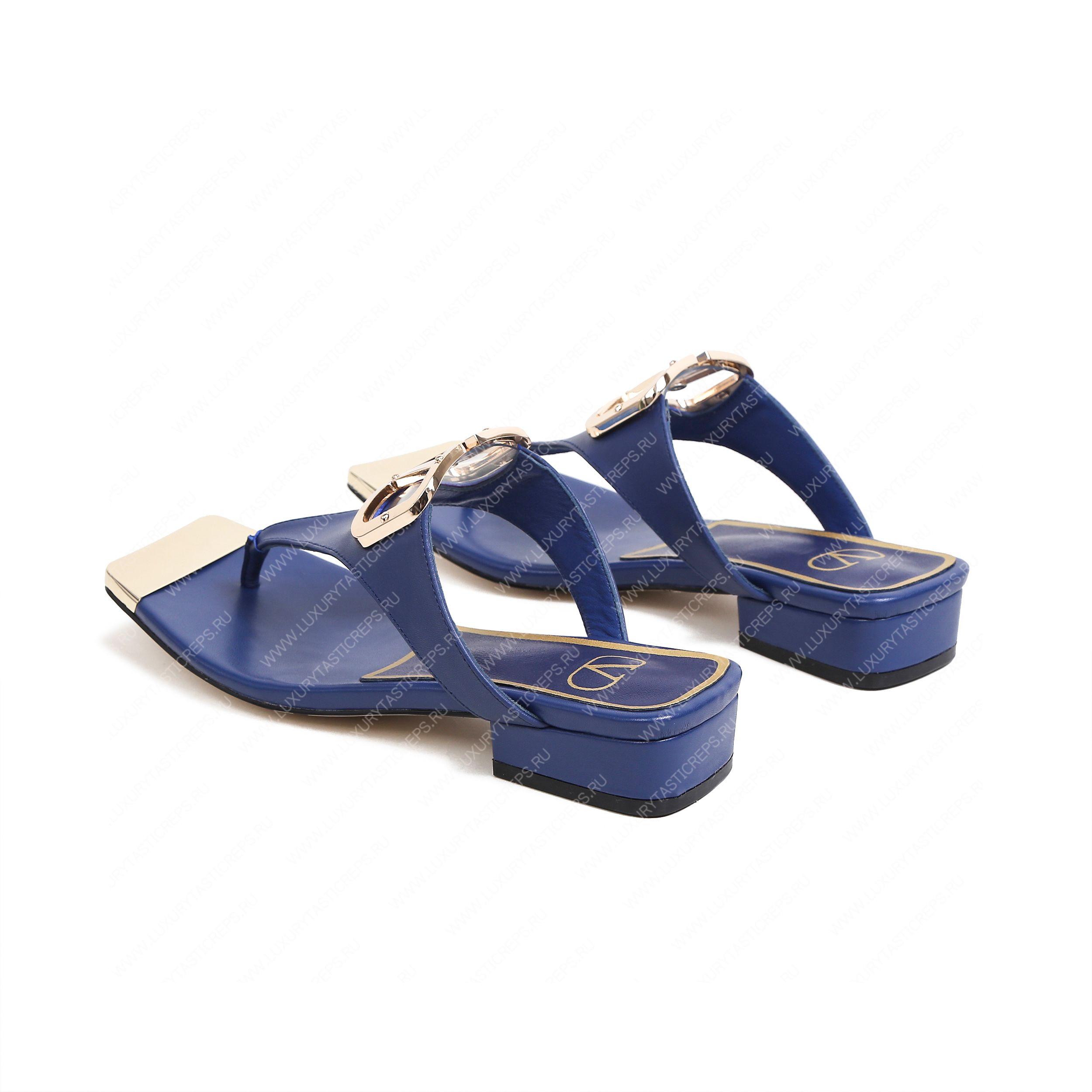 VALENTINO VLOGO SIGNATURE FLAT SANDAL BLUE WS0M21HWS_0CR