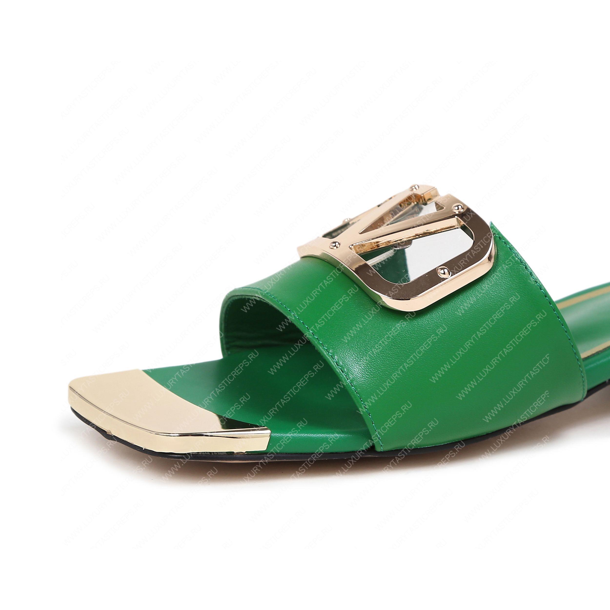 VALENTINO VLOGO SIGNATURE SLIDE SANDAL GREEN ZW2S0M21HWS0CR