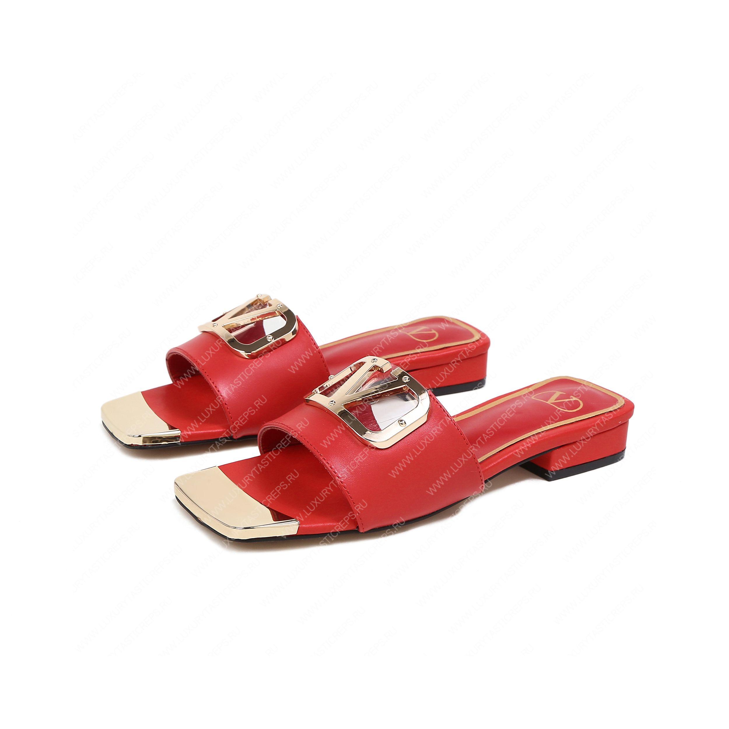 VALENTINO VLOGO SIGNATURE SLIDE SANDAL RED ZW2S0M21HWS0CR