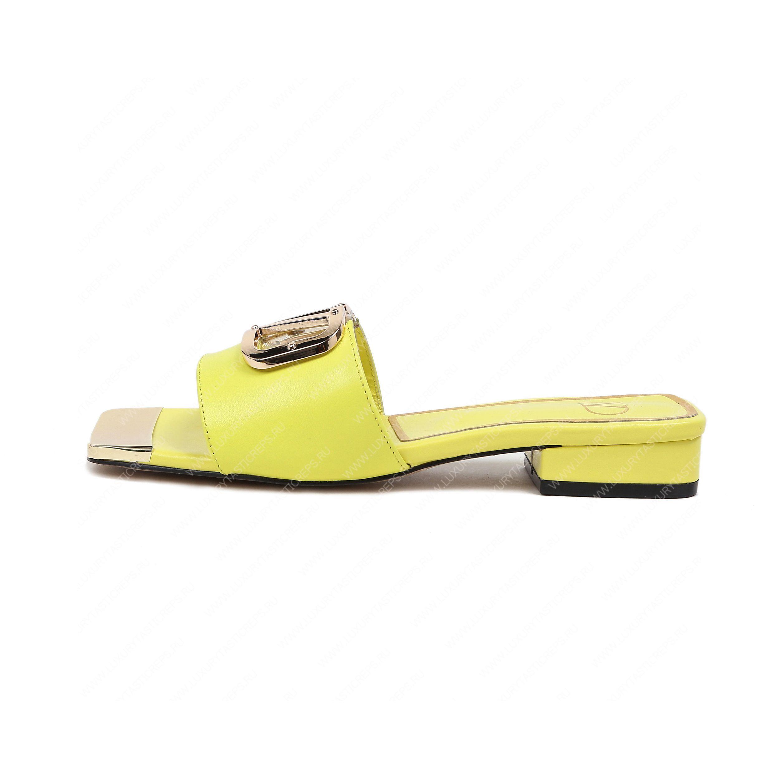 VALENTINO VLOGO SIGNATURE SLIDE SANDAL YELLOW ZW2S0M21HWS0CR