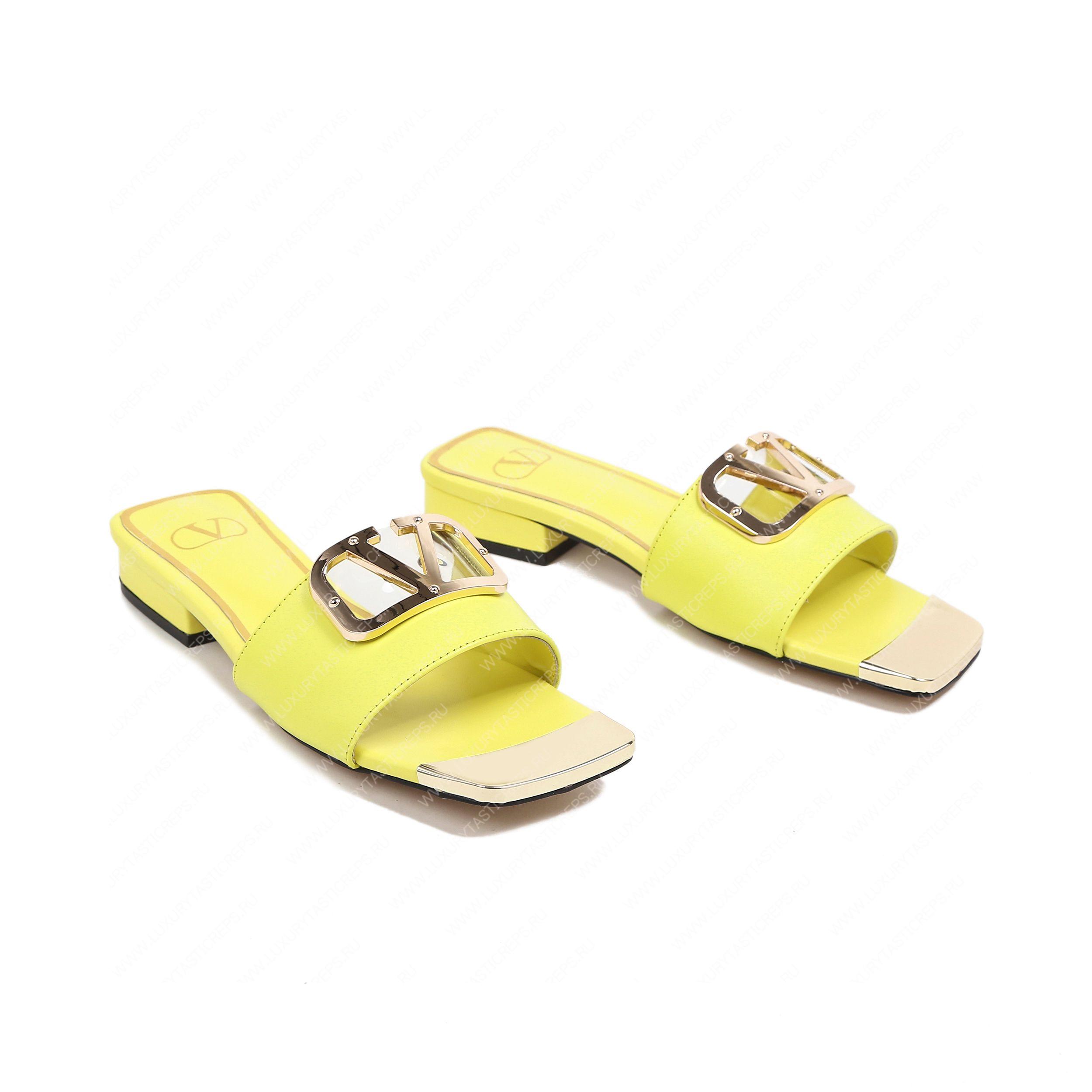 VALENTINO VLOGO SIGNATURE SLIDE SANDAL YELLOW ZW2S0M21HWS0CR