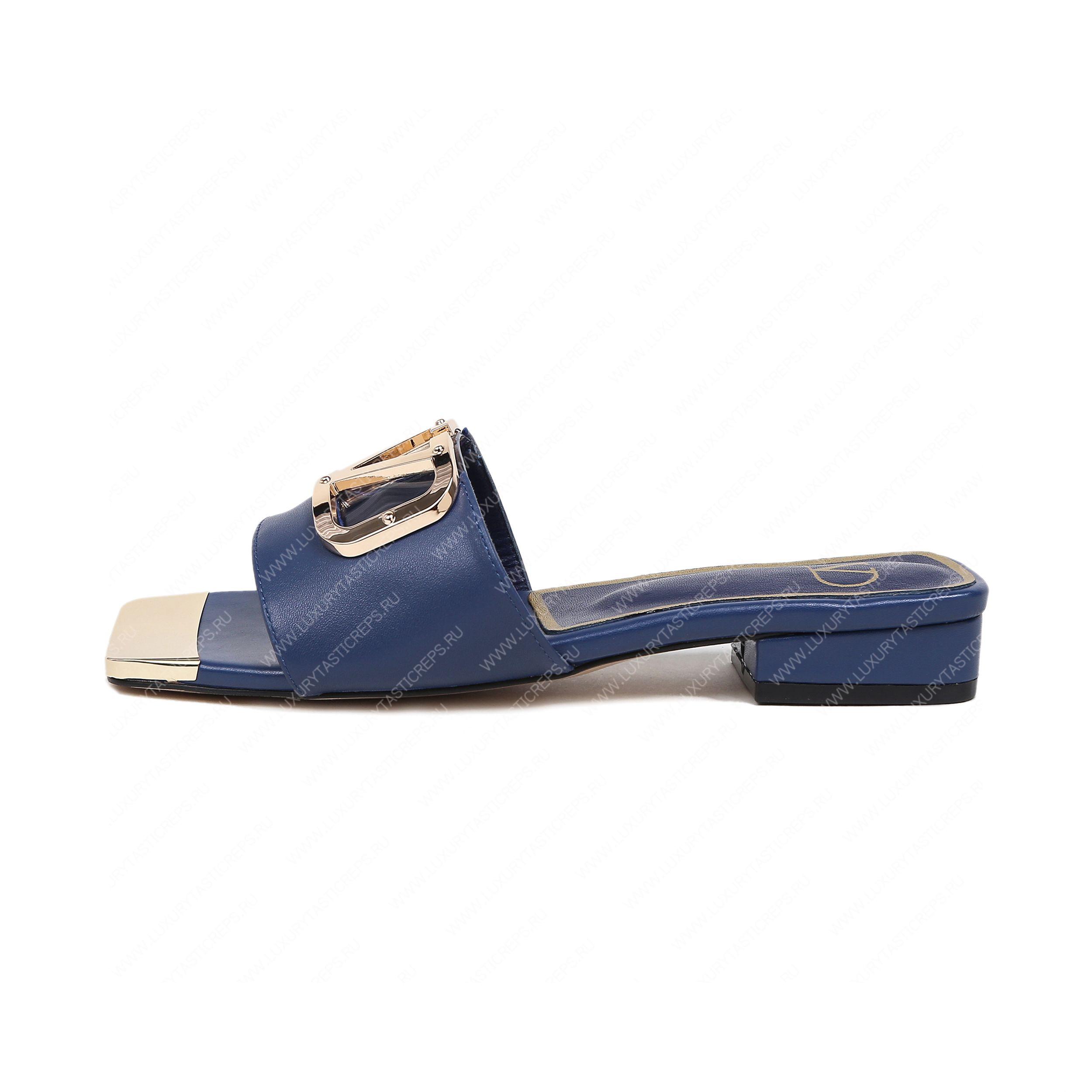 VALENTINO VLOGO SIGNATURE SLIDE SANDAL BLUE ZW2S0M21HWS0CR