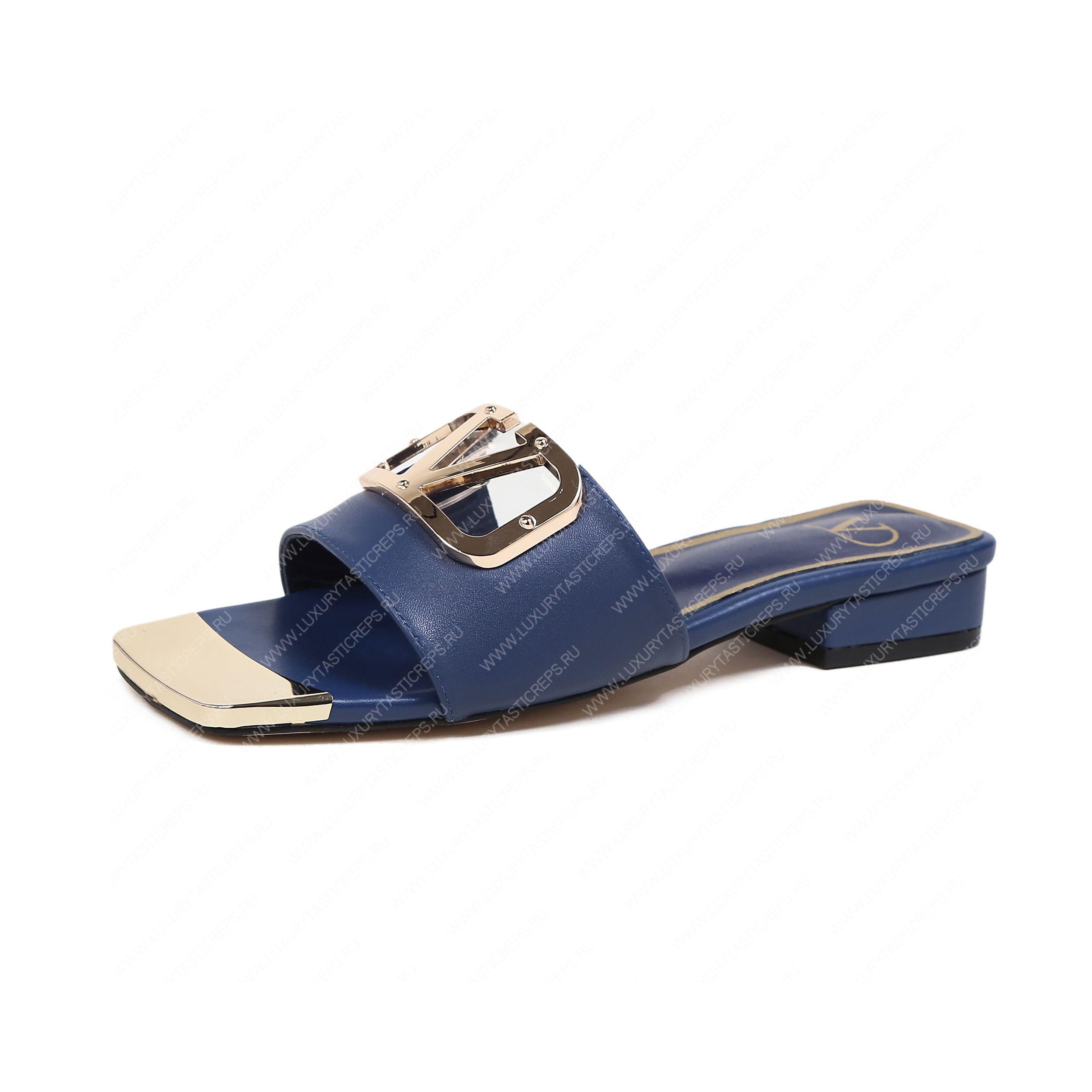 VALENTINO VLOGO SIGNATURE SLIDE SANDAL BLUE ZW2S0M21HWS0CR