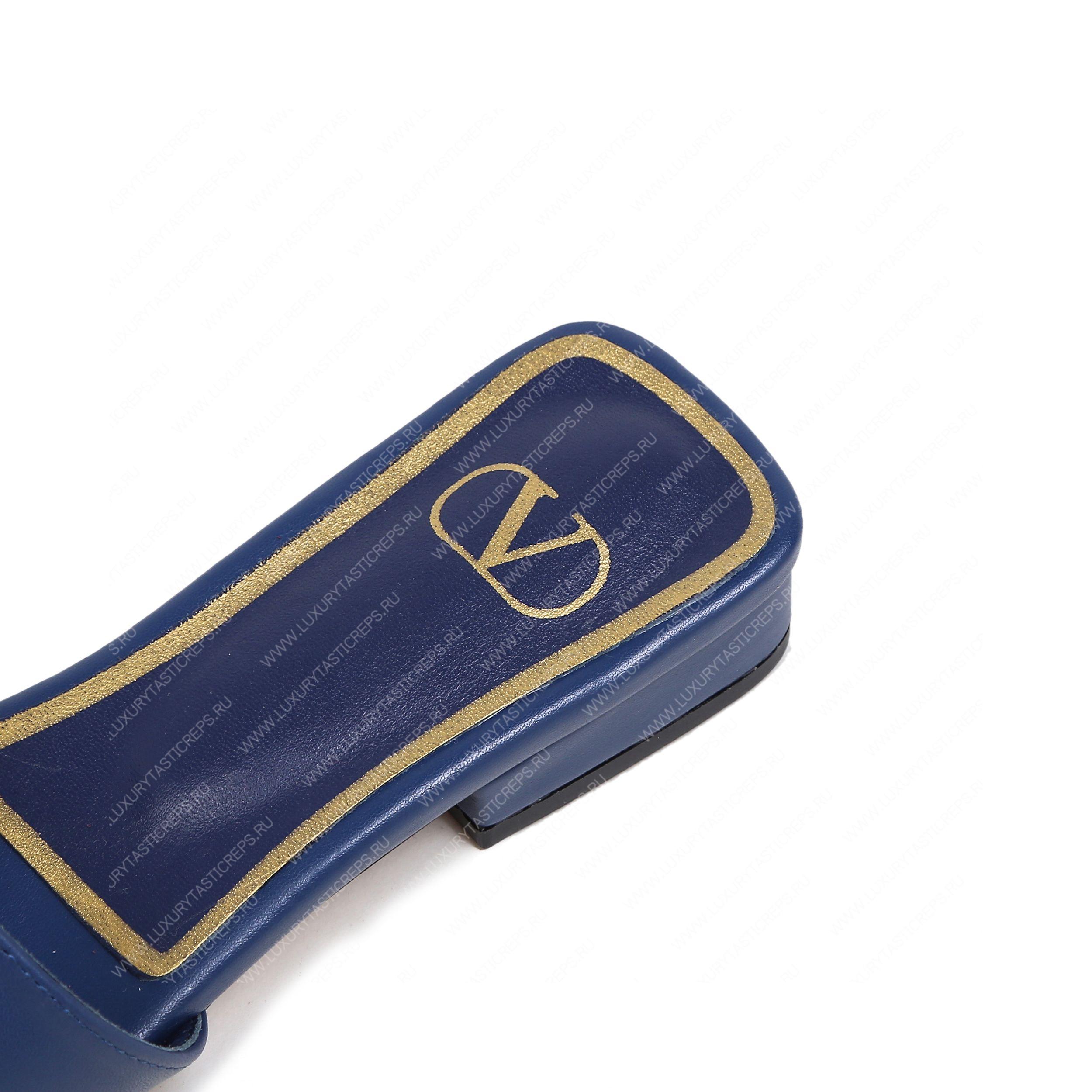 VALENTINO VLOGO SIGNATURE SLIDE SANDAL BLUE ZW2S0M21HWS0CR