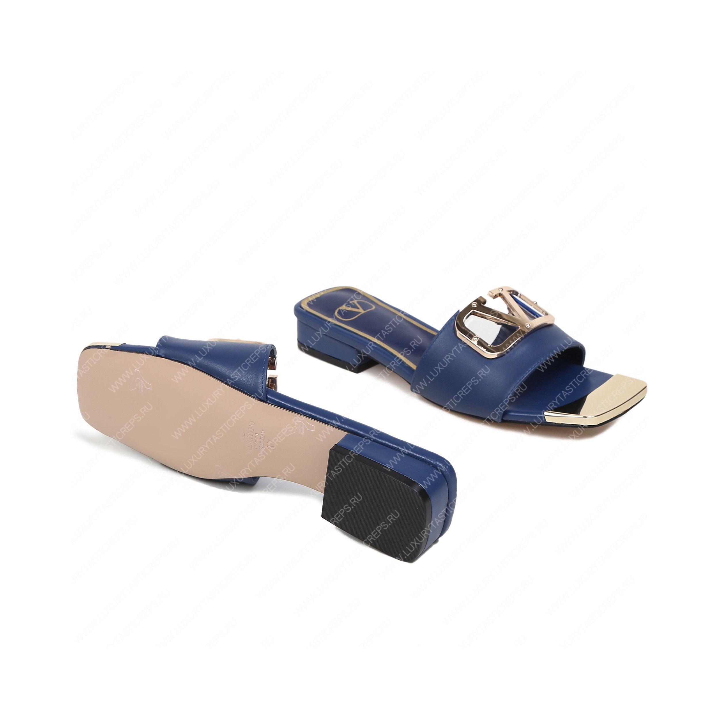 VALENTINO VLOGO SIGNATURE SLIDE SANDAL BLUE ZW2S0M21HWS0CR