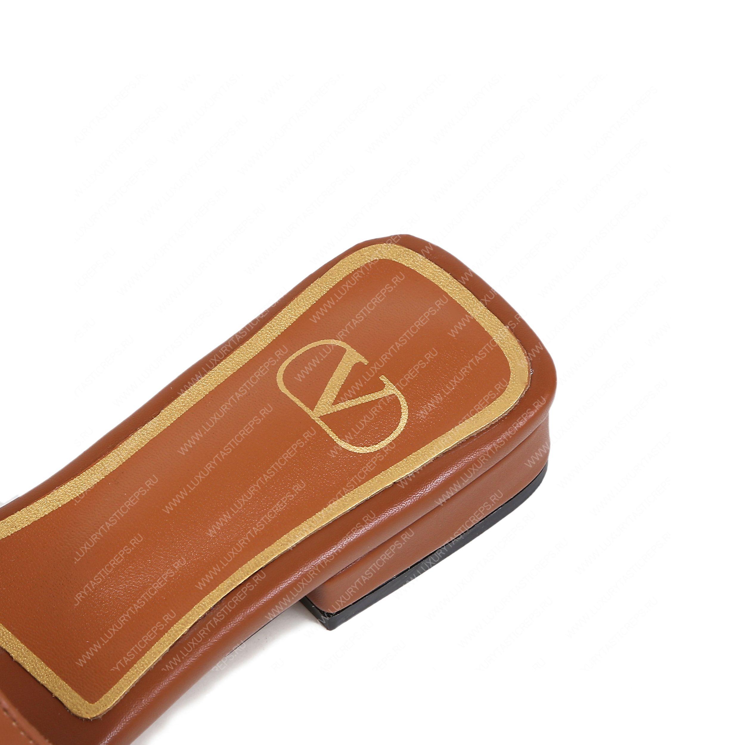 VALENTINO VLOGO SIGNATURE SLIDE SANDAL BROWN ZW2S0M21HWS0CR