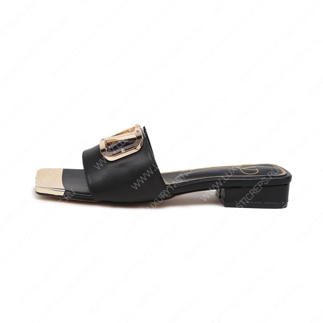VALENTINO VLOGO SIGNATURE SLIDE SANDAL BLACK ZW2S0M21HWS0CR
