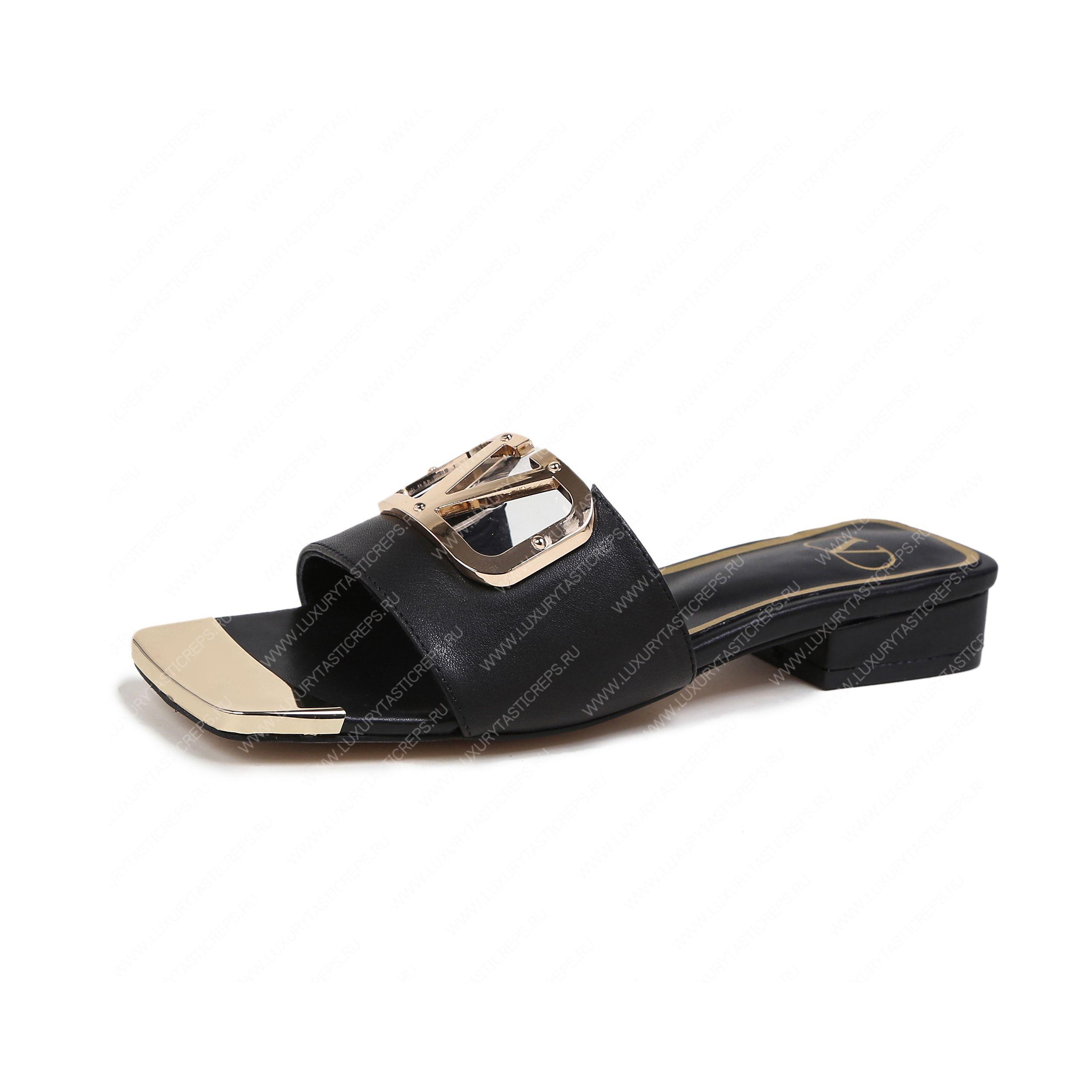 VALENTINO VLOGO SIGNATURE SLIDE SANDAL BLACK ZW2S0M21HWS0CR