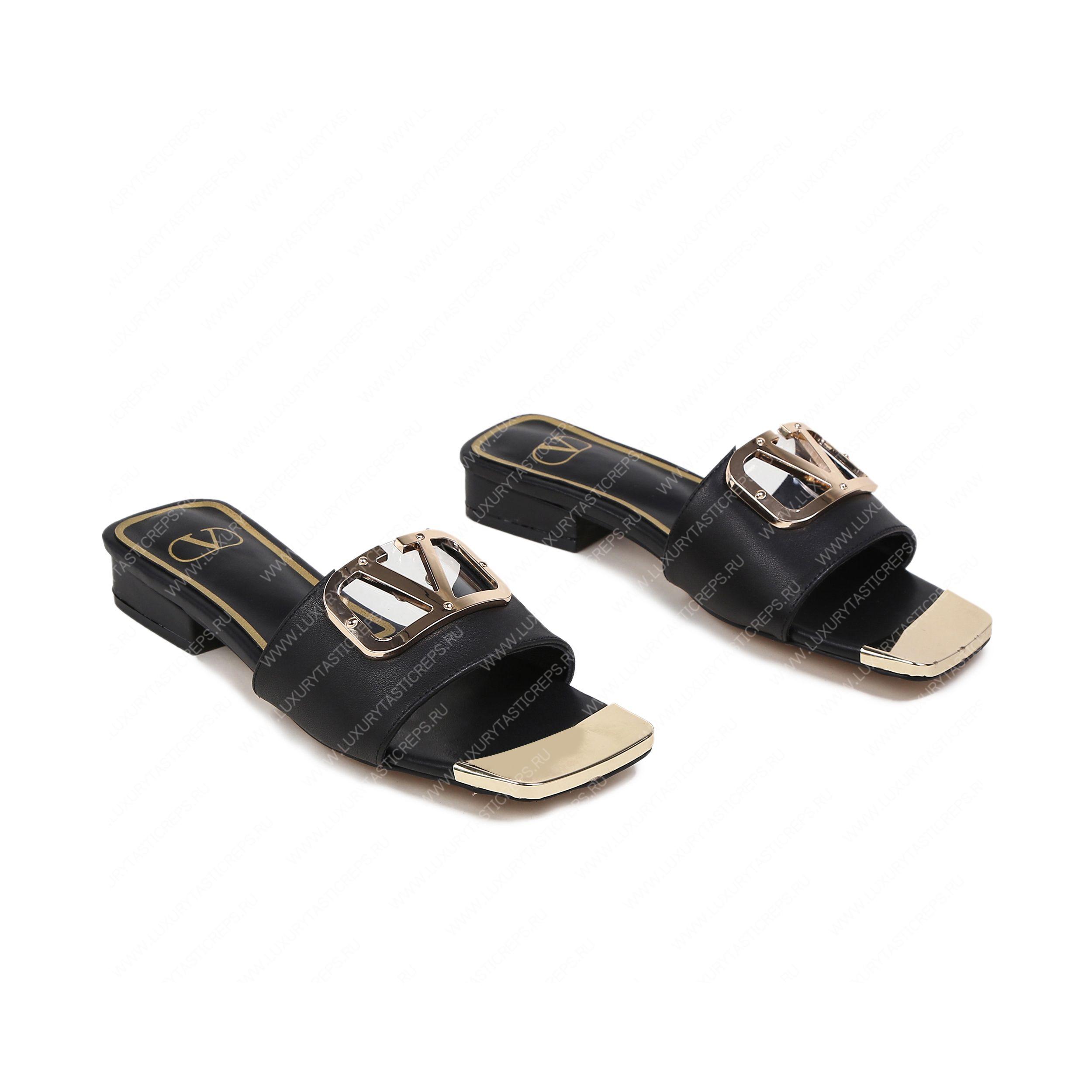 VALENTINO VLOGO SIGNATURE SLIDE SANDAL BLACK ZW2S0M21HWS0CR