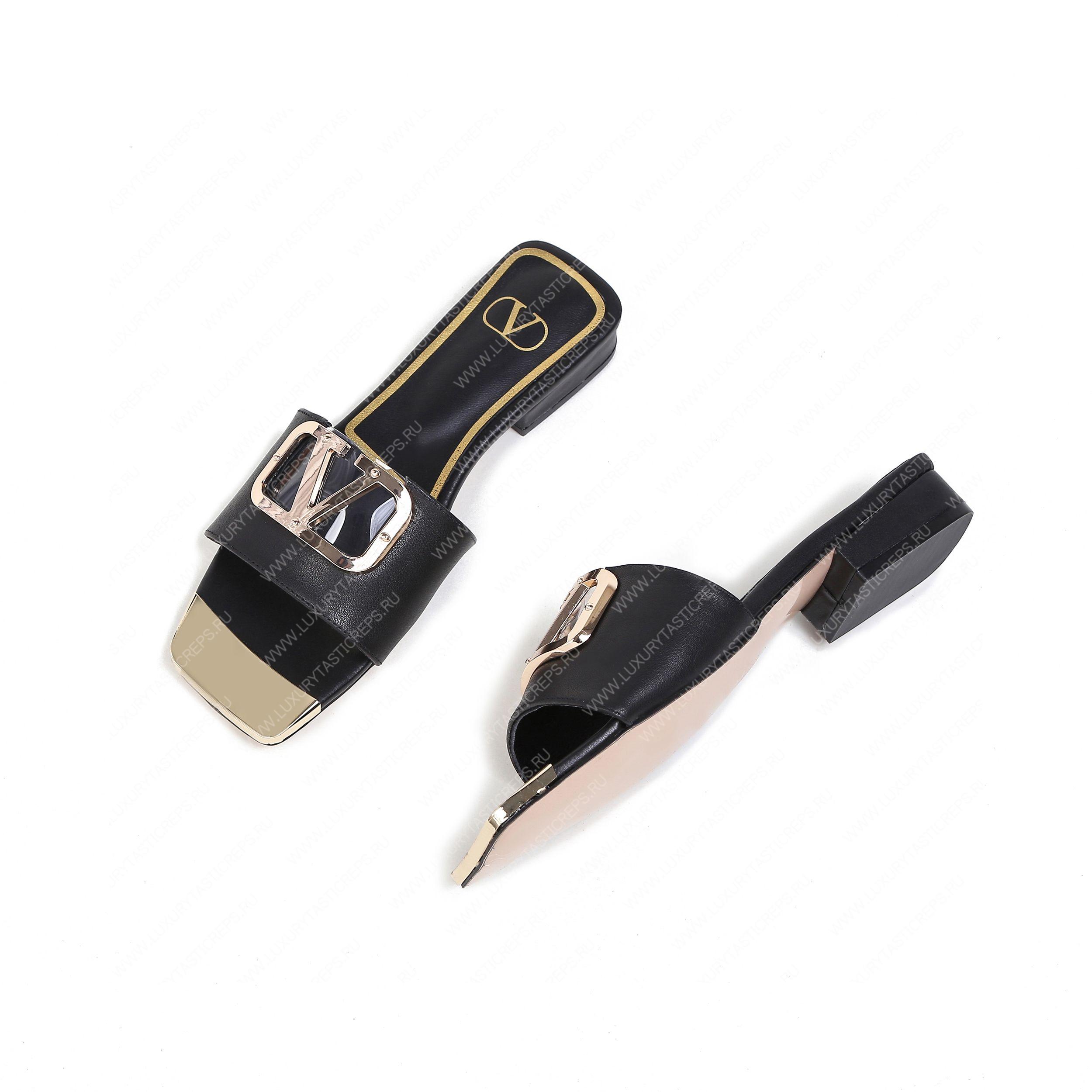 VALENTINO VLOGO SIGNATURE SLIDE SANDAL BLACK ZW2S0M21HWS0CR