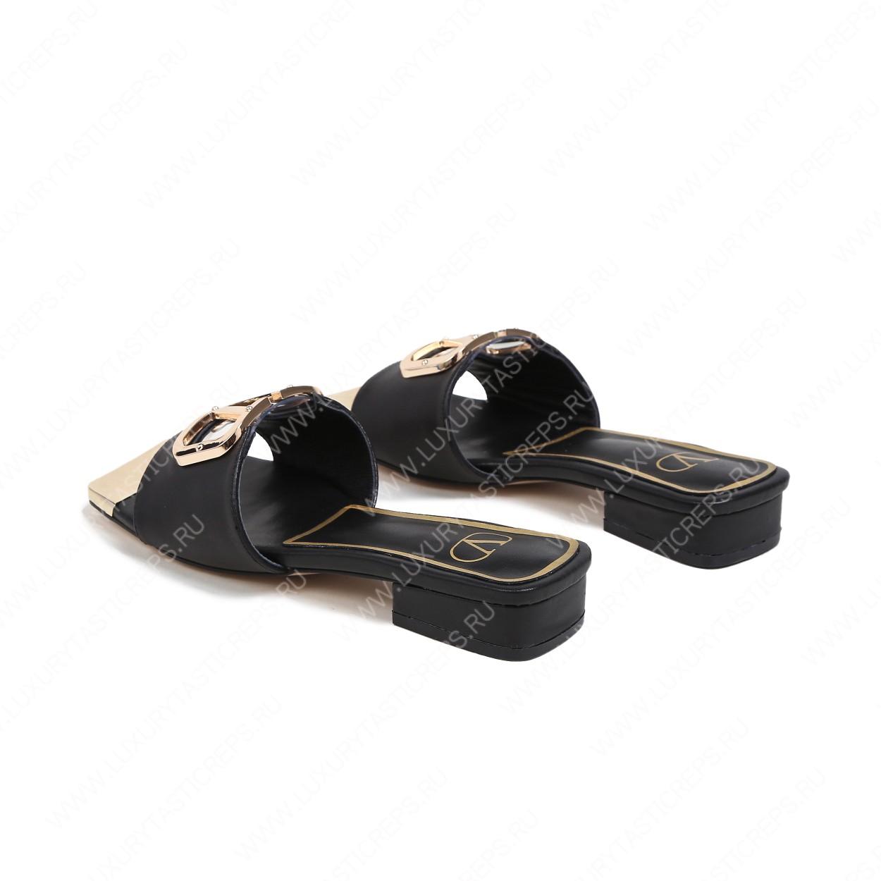 VALENTINO VLOGO SIGNATURE SLIDE SANDAL BLACK ZW2S0M21HWS0CR