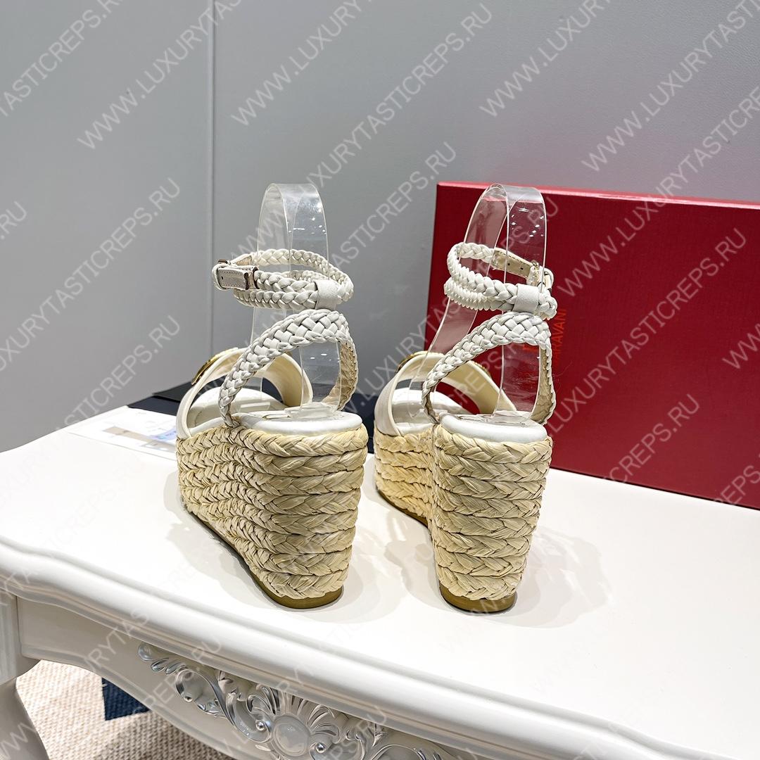 VALENTINO ANKLE STRAP WEDGE SANDAL WHITE 2W2S0F95BAE0NO