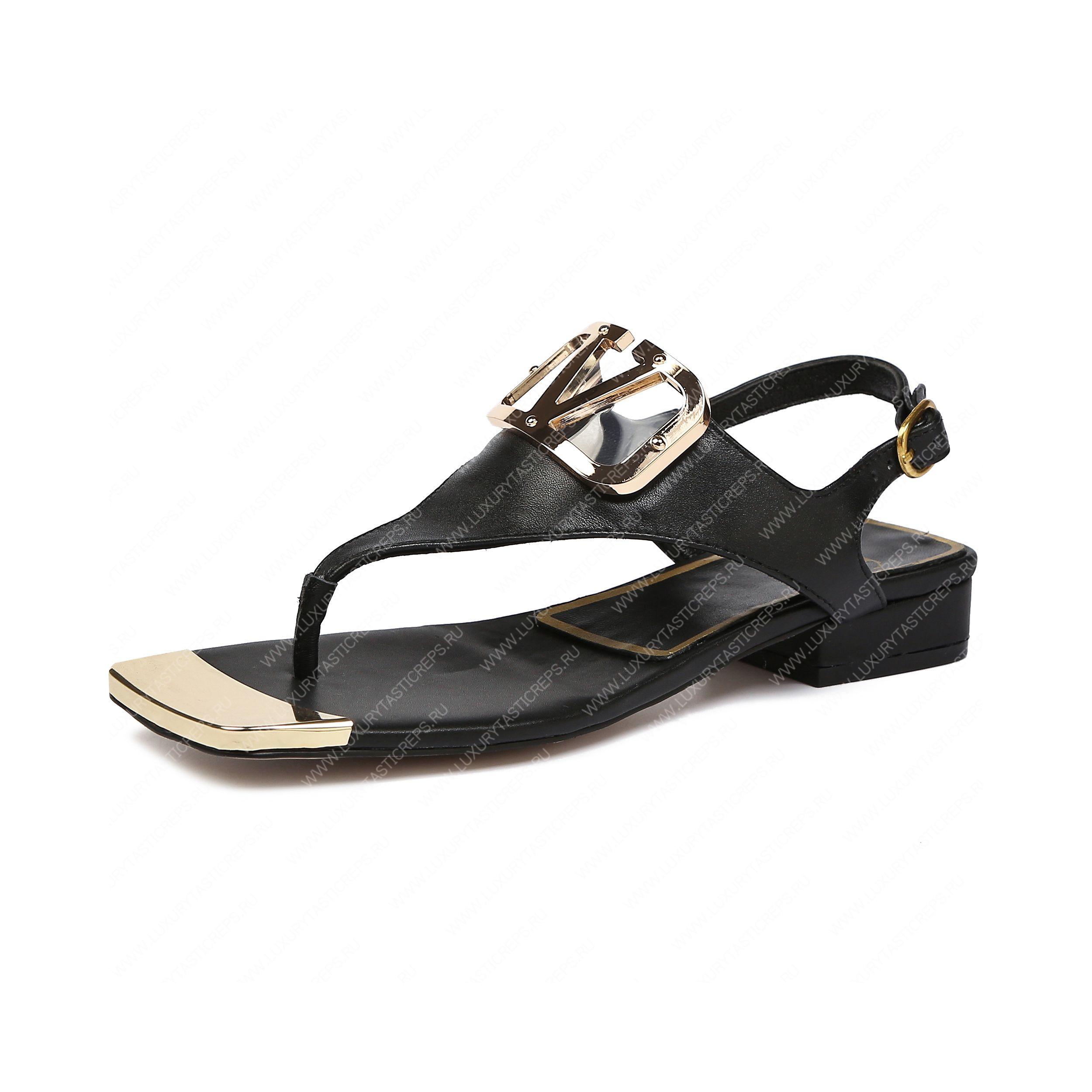 VALENTINO VLOGO SIGNATURE FLAT THONG SANDAL BLACK WS0EA7RZR_HG5