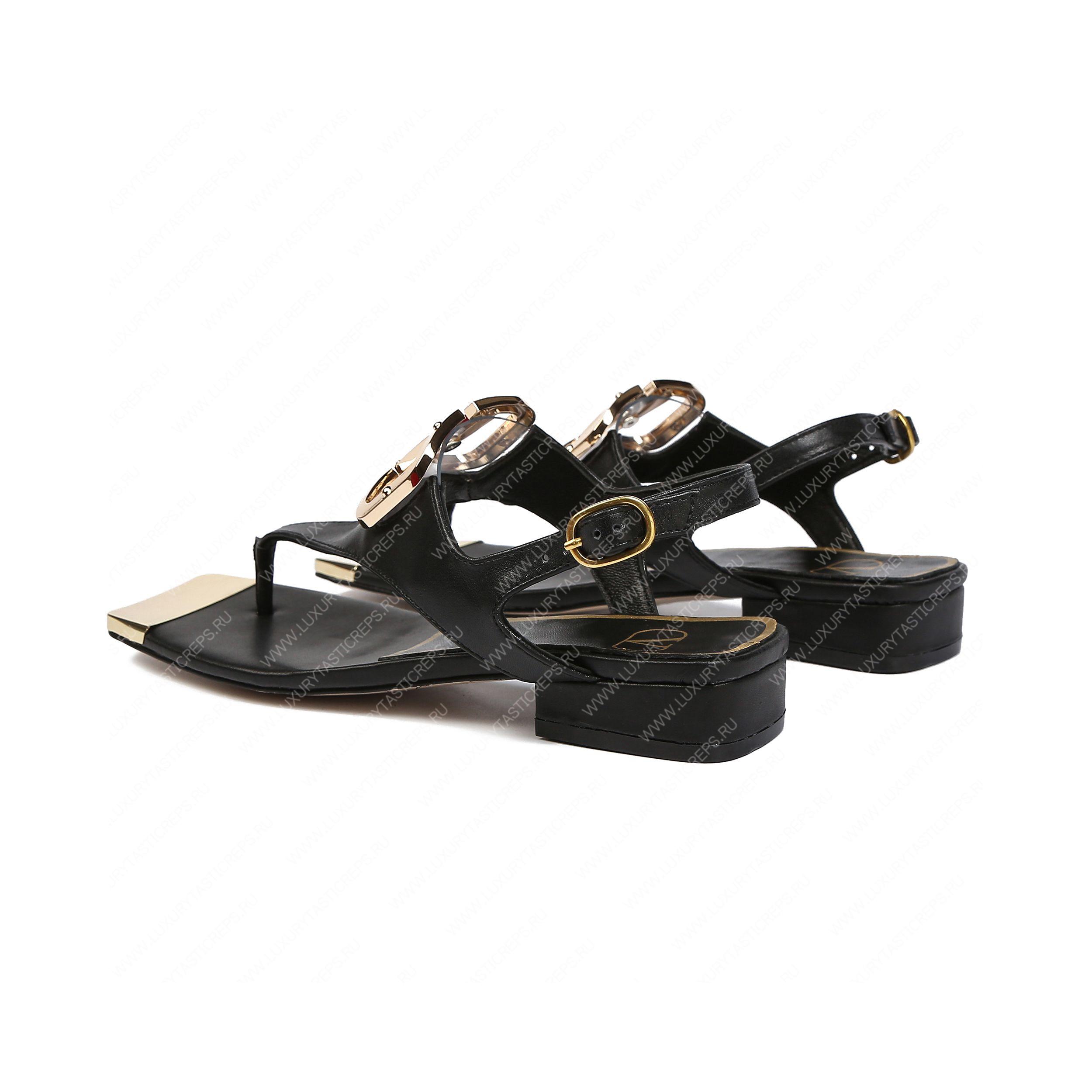VALENTINO VLOGO SIGNATURE FLAT THONG SANDAL BLACK WS0EA7RZR_HG5