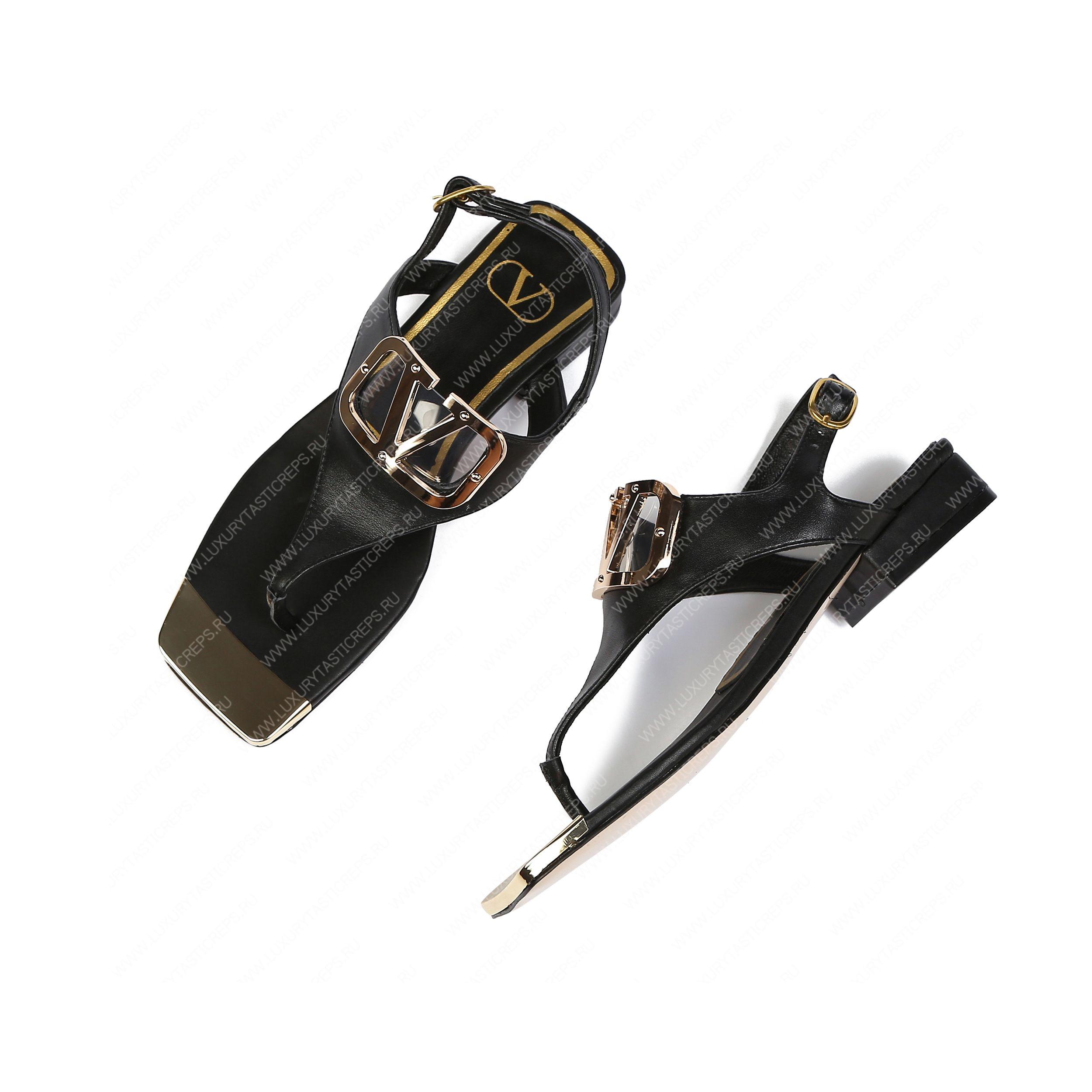 VALENTINO VLOGO SIGNATURE FLAT THONG SANDAL BLACK WS0EA7RZR_HG5