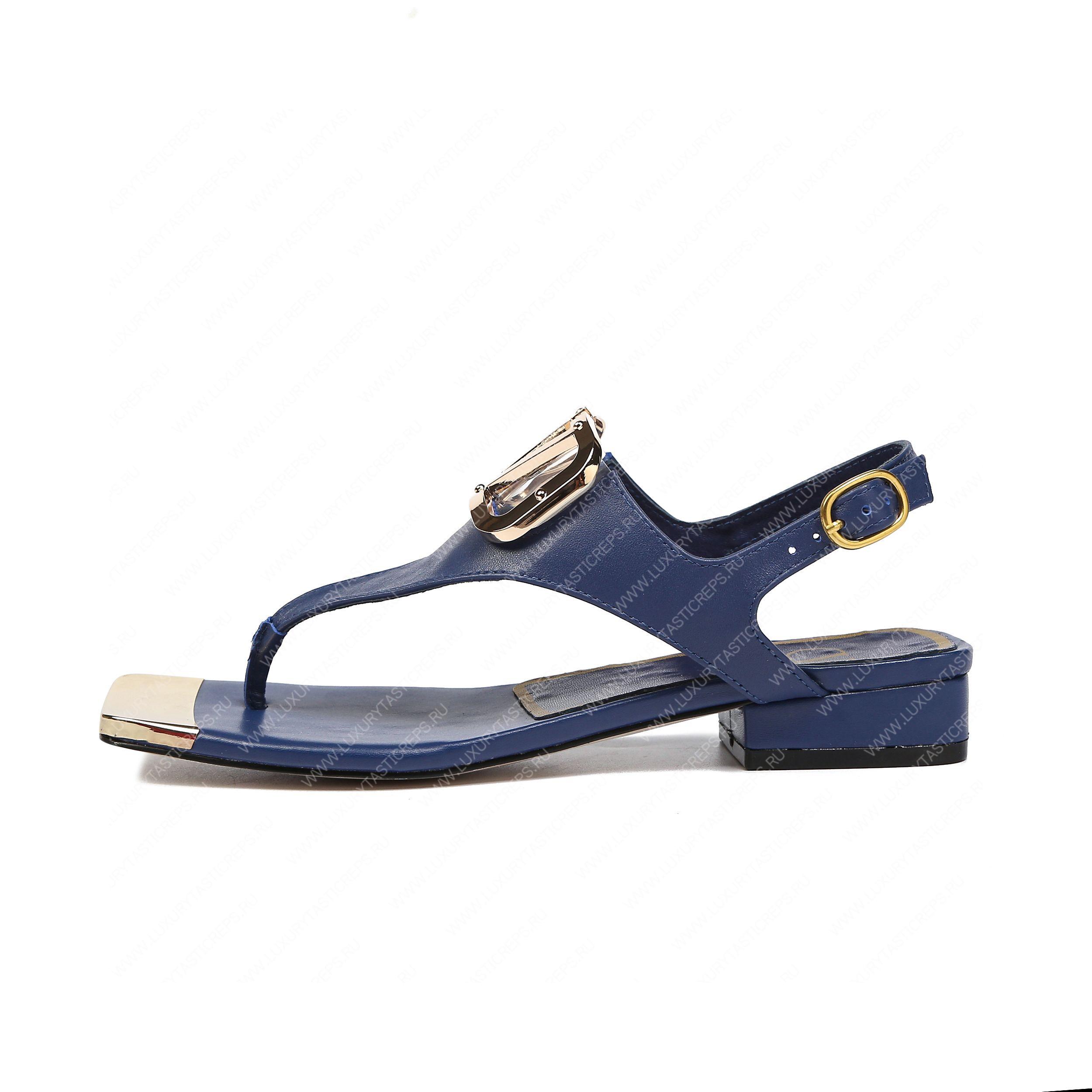 VALENTINO VLOGO SIGNATURE FLAT THONG SANDAL BLUE WS0EA7RZR_HG5