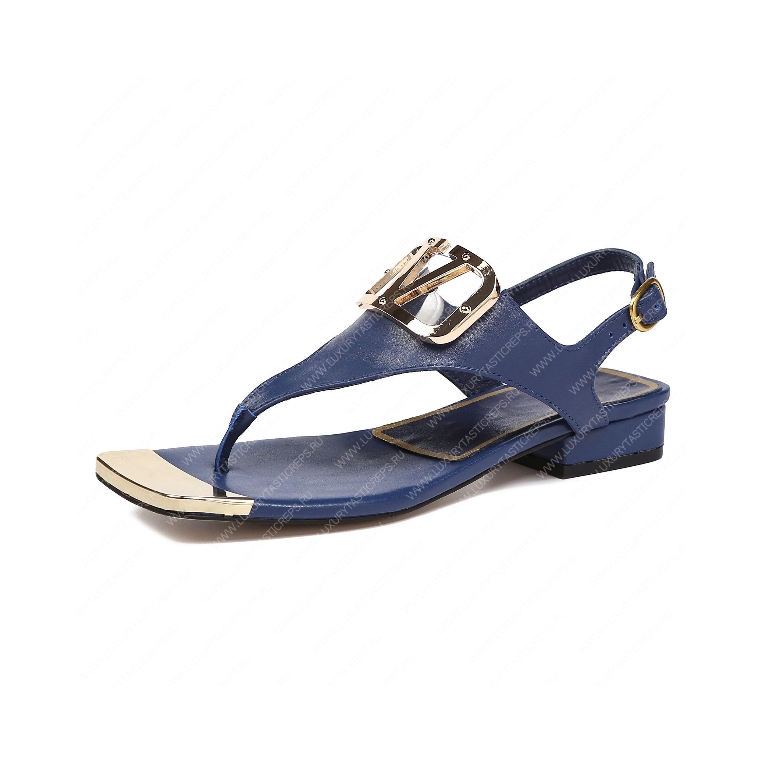 VALENTINO VLOGO SIGNATURE FLAT THONG SANDAL BLUE WS0EA7RZR_HG5