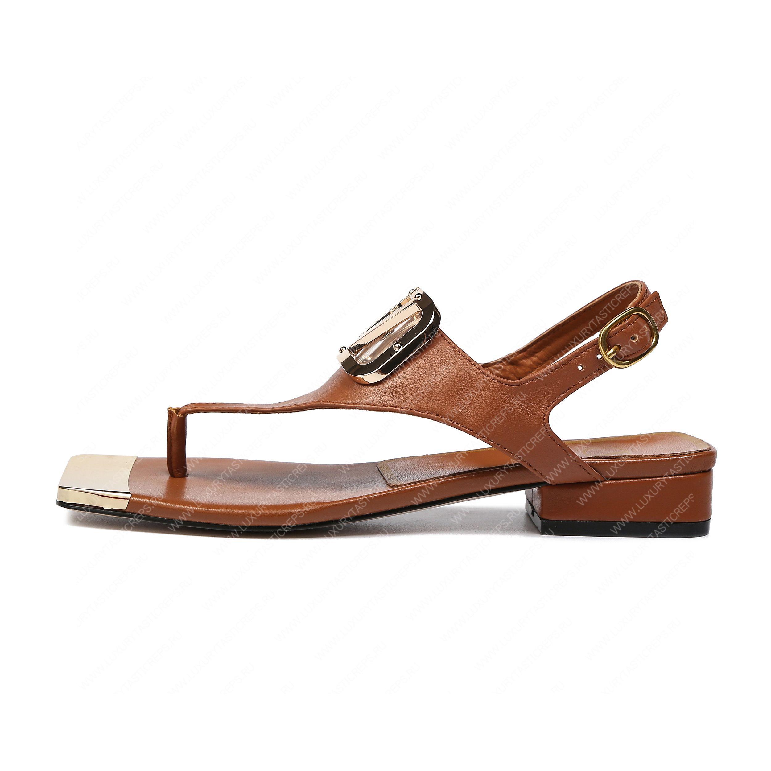 VALENTINO VLOGO SIGNATURE FLAT THONG SANDAL BROWN WS0EA7RZR_HG5