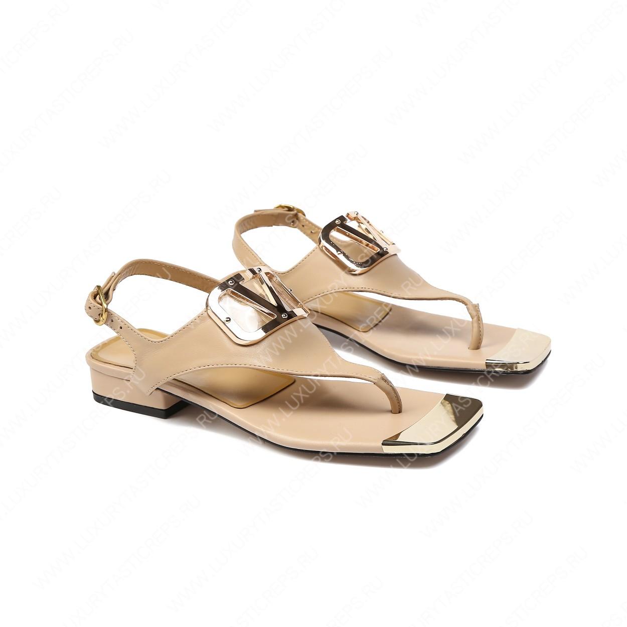 VALENTINO VLOGO SIGNATURE FLAT THONG SANDAL BEIGE WS0EA7RZR_HG5