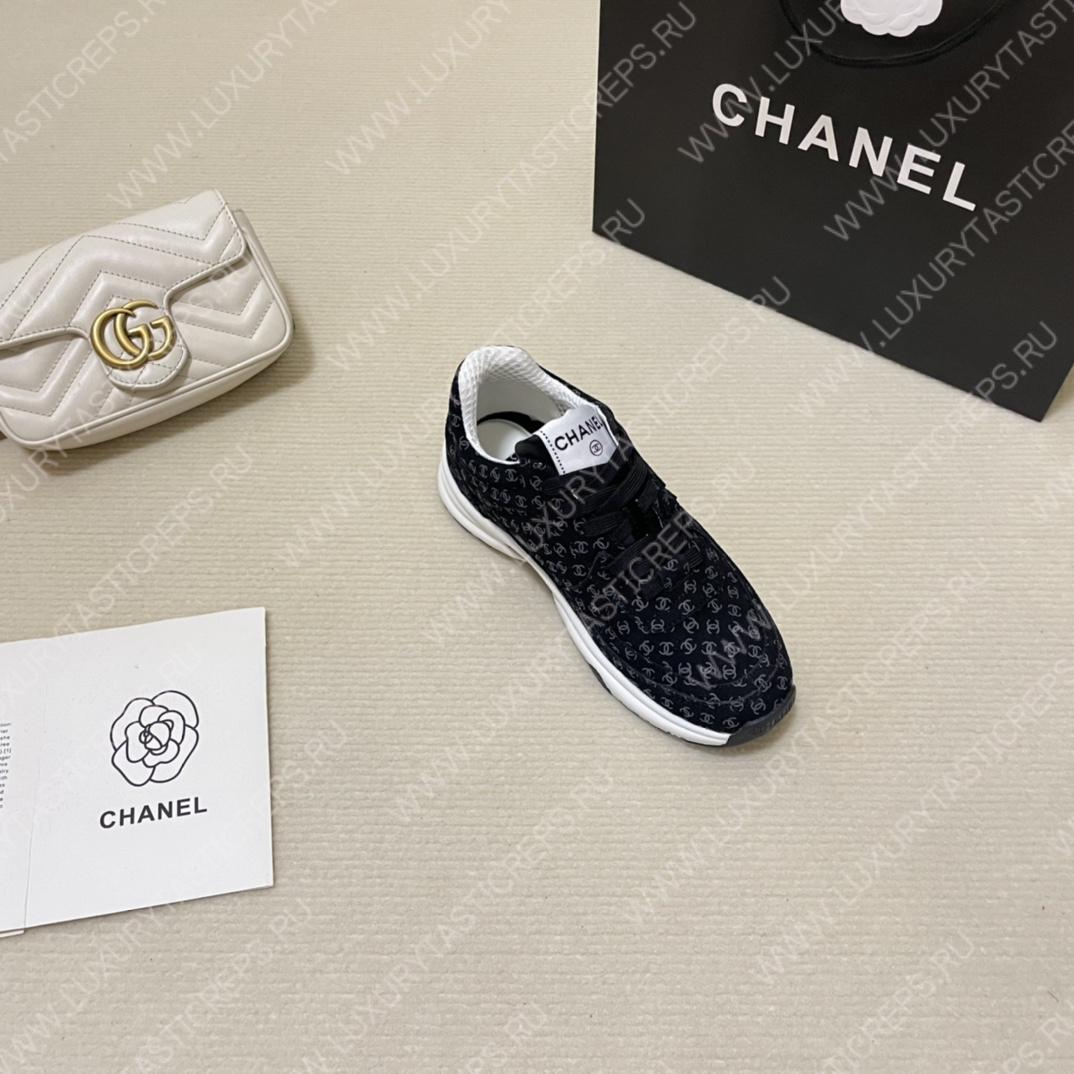 Ch*el sneakers black and white g39230