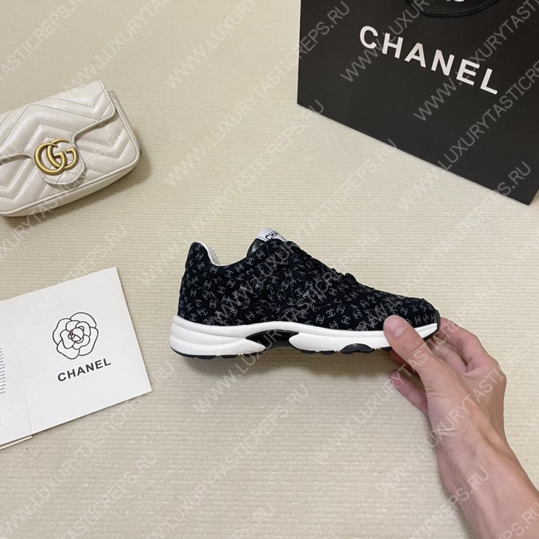 Ch*el sneakers black and white g39230