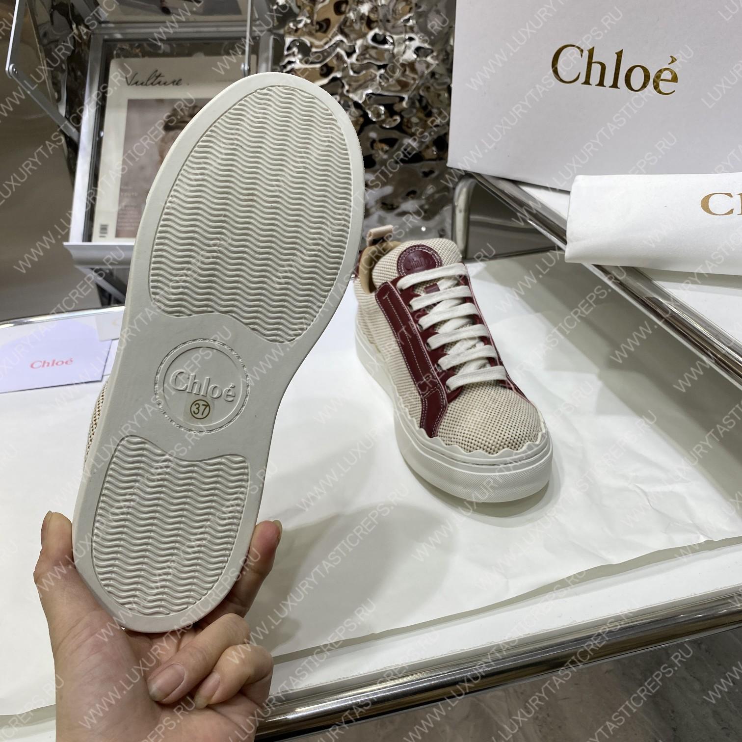 CHLOE LAUREN SNEAKER WHITE & MAROON CHC22U