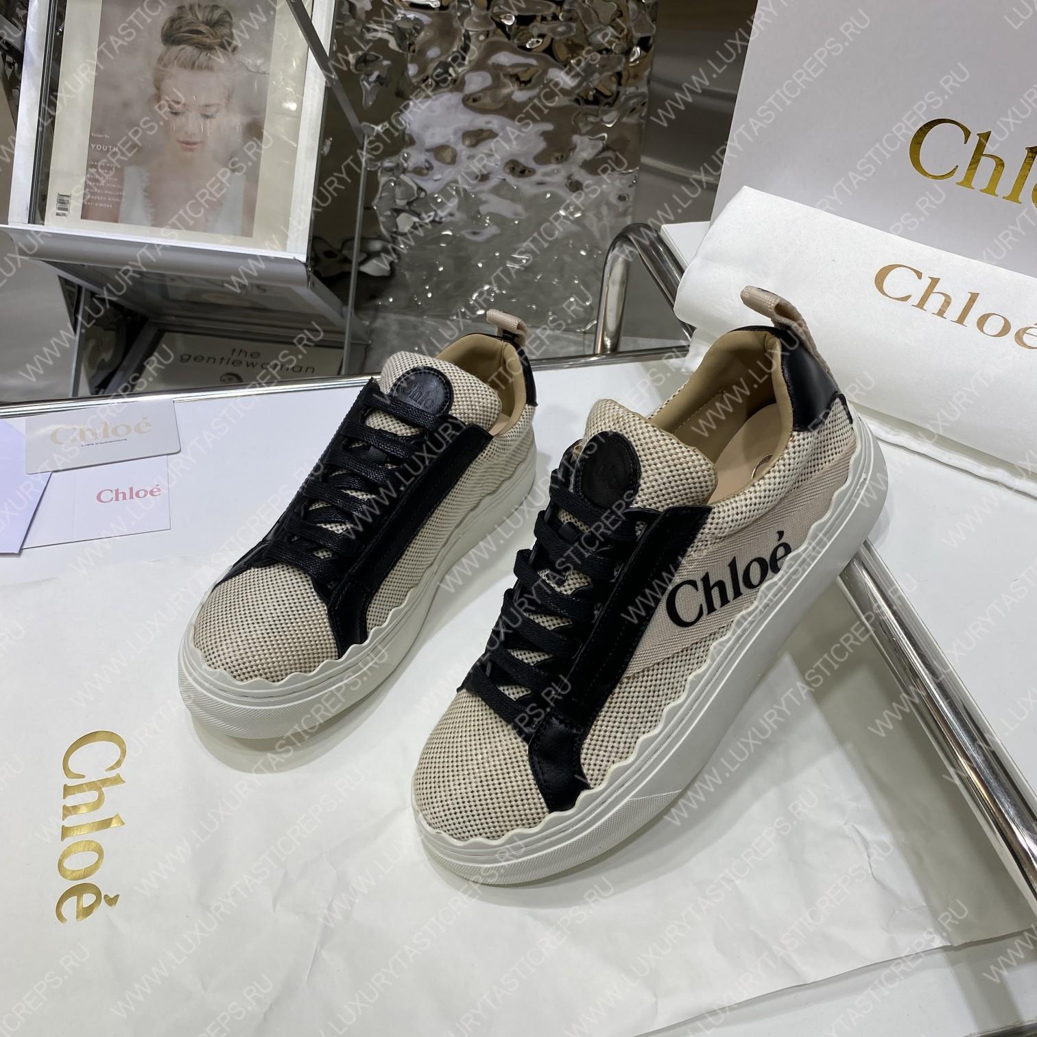 CHLOE LAUREN SNEAKER MILD BEIGE & BLACK CHC22U