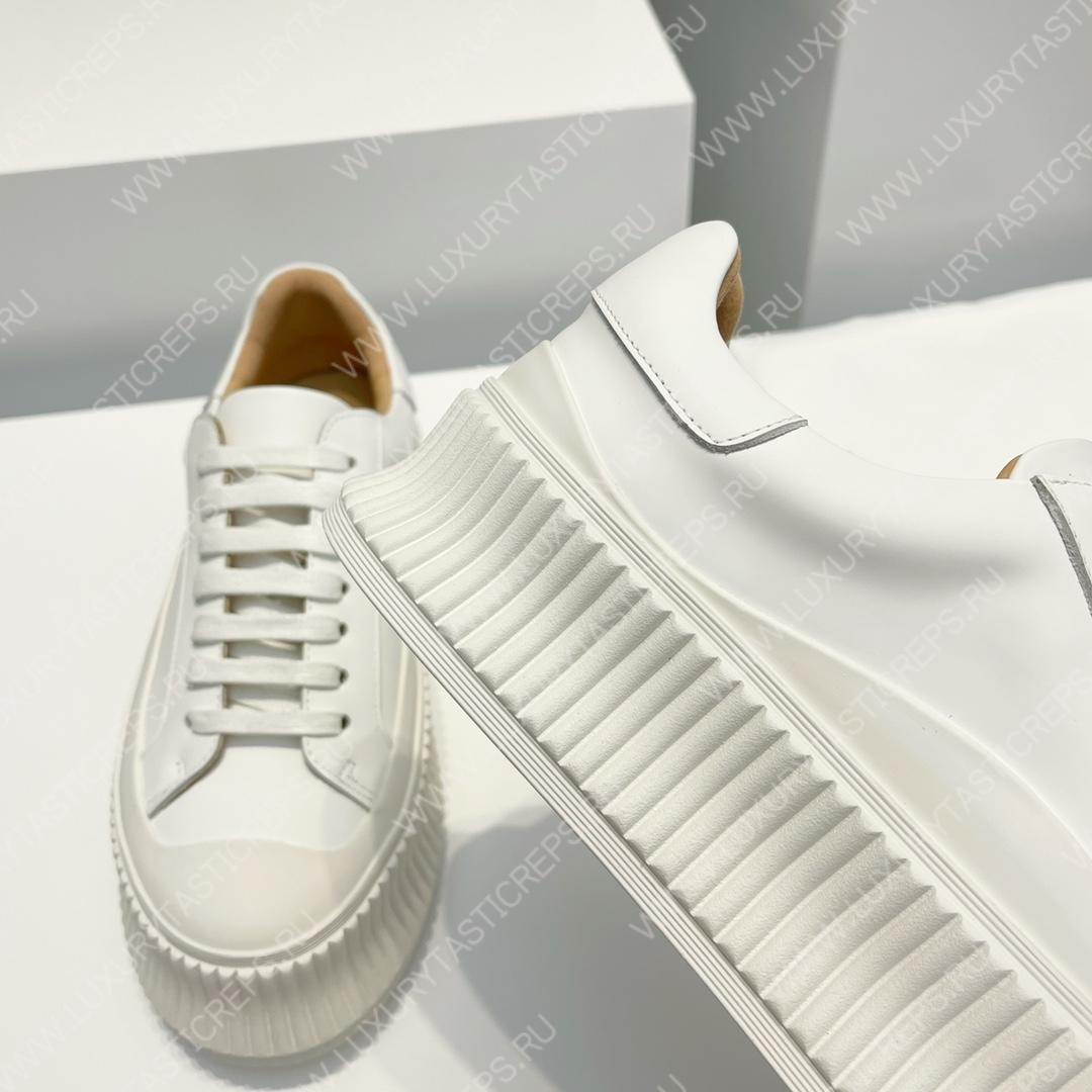 JIL SANDER LEATHER SNEAKERS WHITE J32WS0018