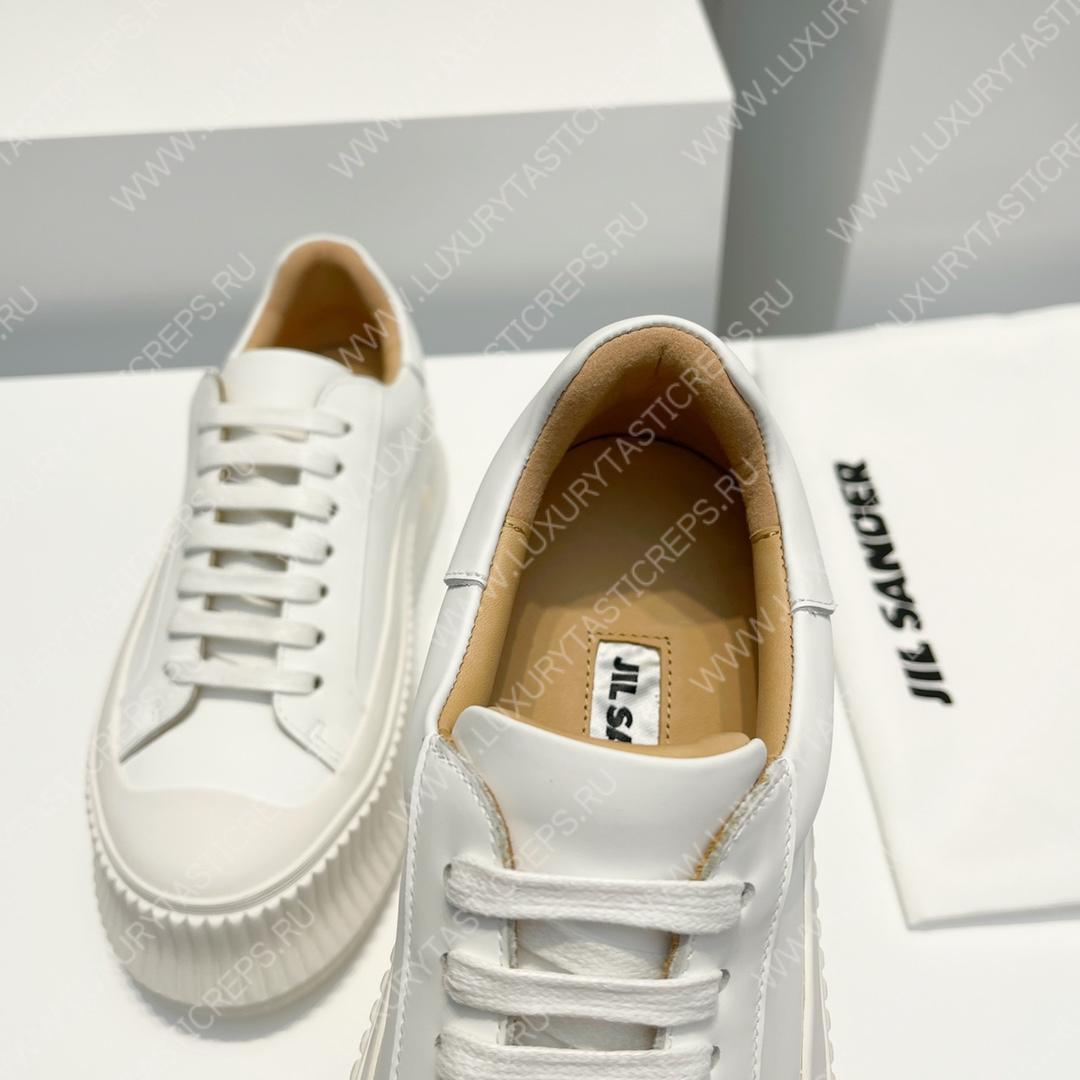 JIL SANDER LEATHER SNEAKERS WHITE J32WS0018