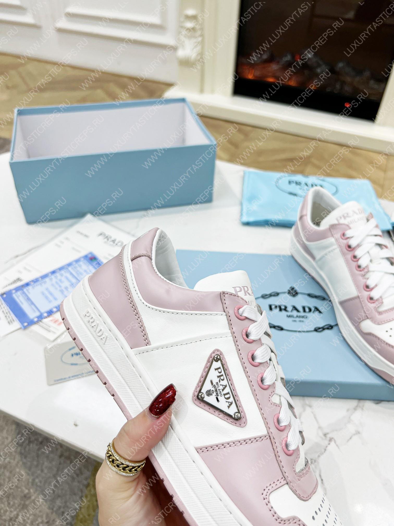 Pra*a downtown leather sneakers white/pink 2ee364