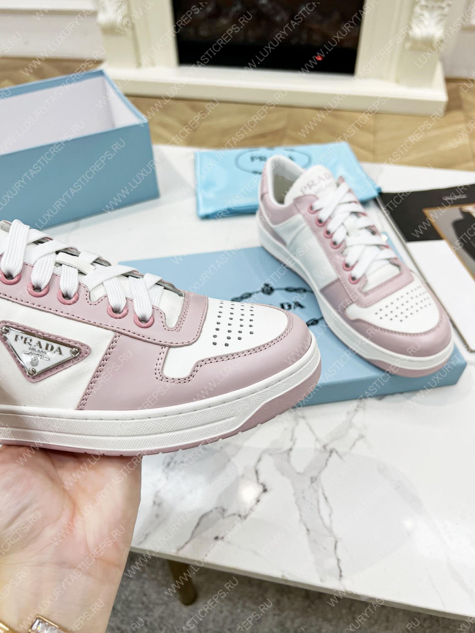 Pra*a downtown leather sneakers white/pink 2ee364