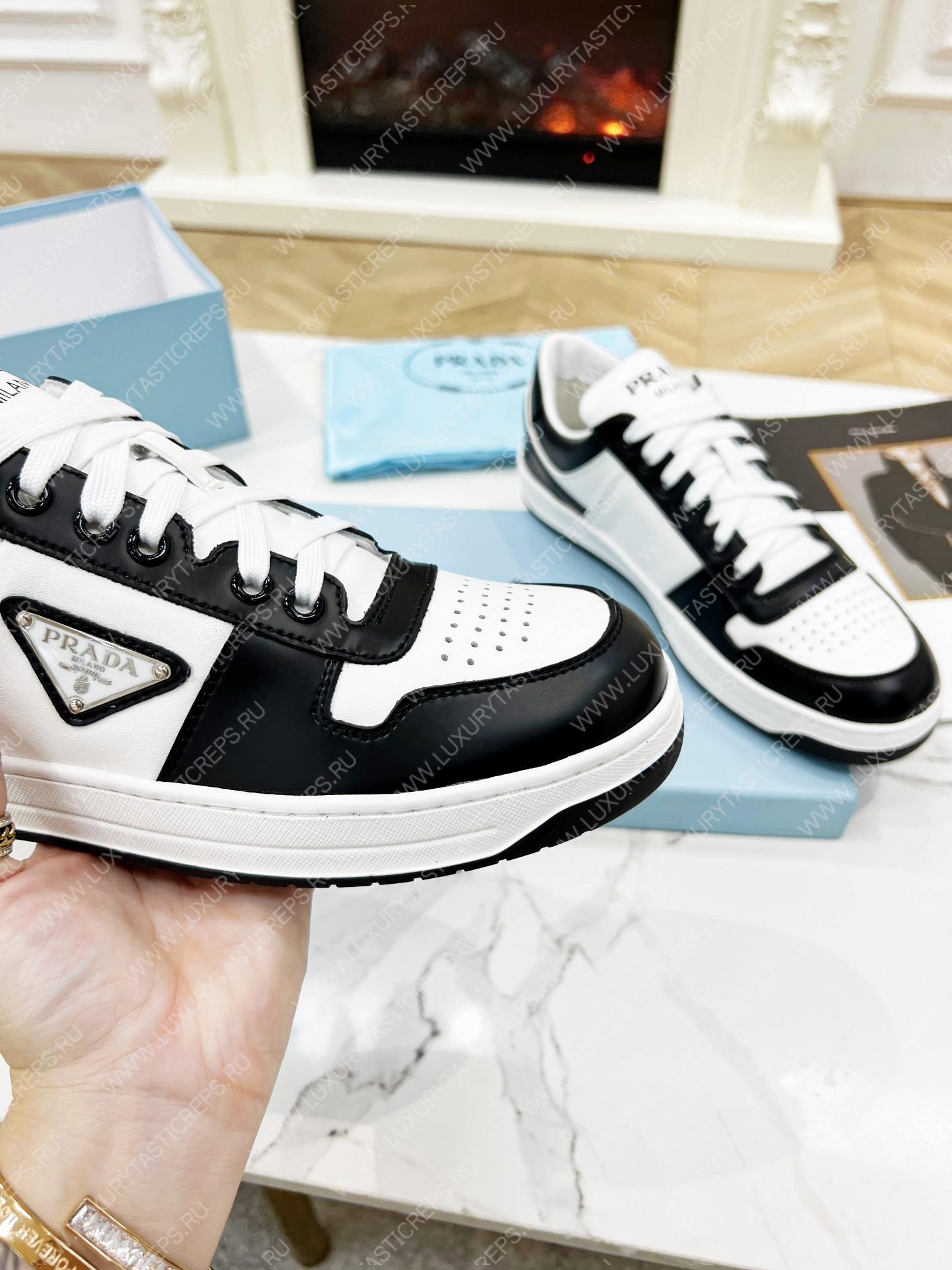 Pra*a downtown leather sneakers white/black 2ee364