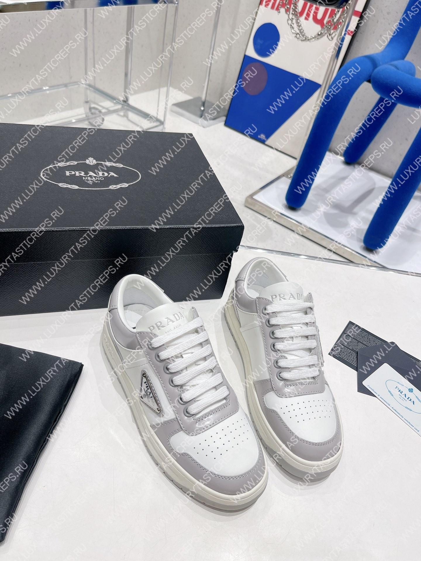 Pra*a downtown leather sneakers white/crystal 2ee364