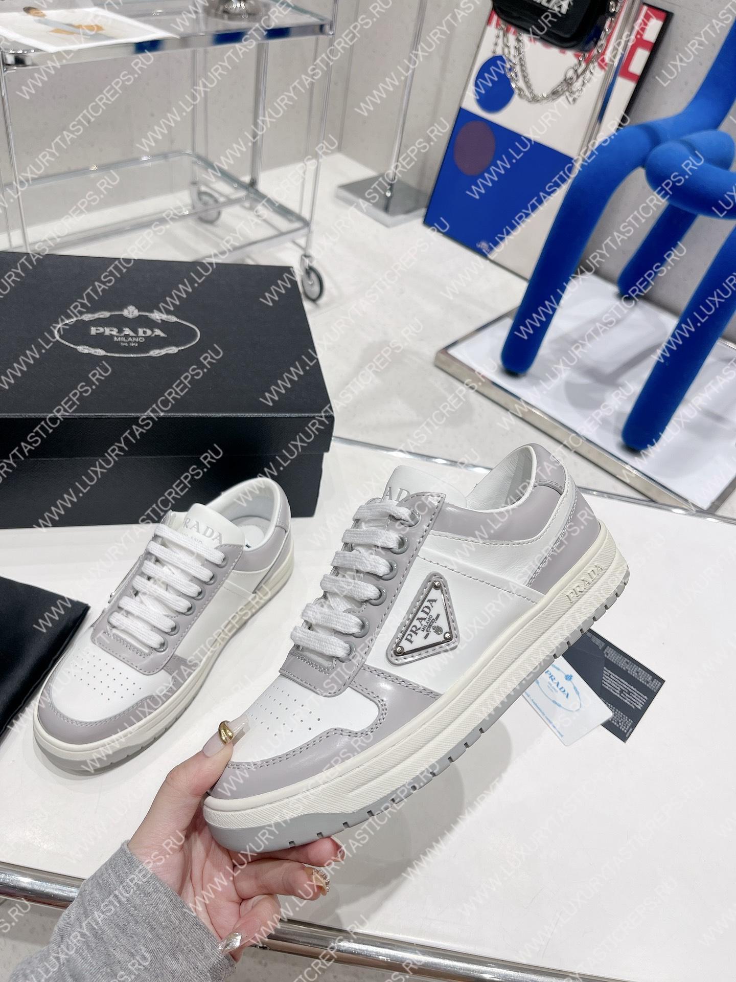 Pra*a downtown leather sneakers white/crystal 2ee364