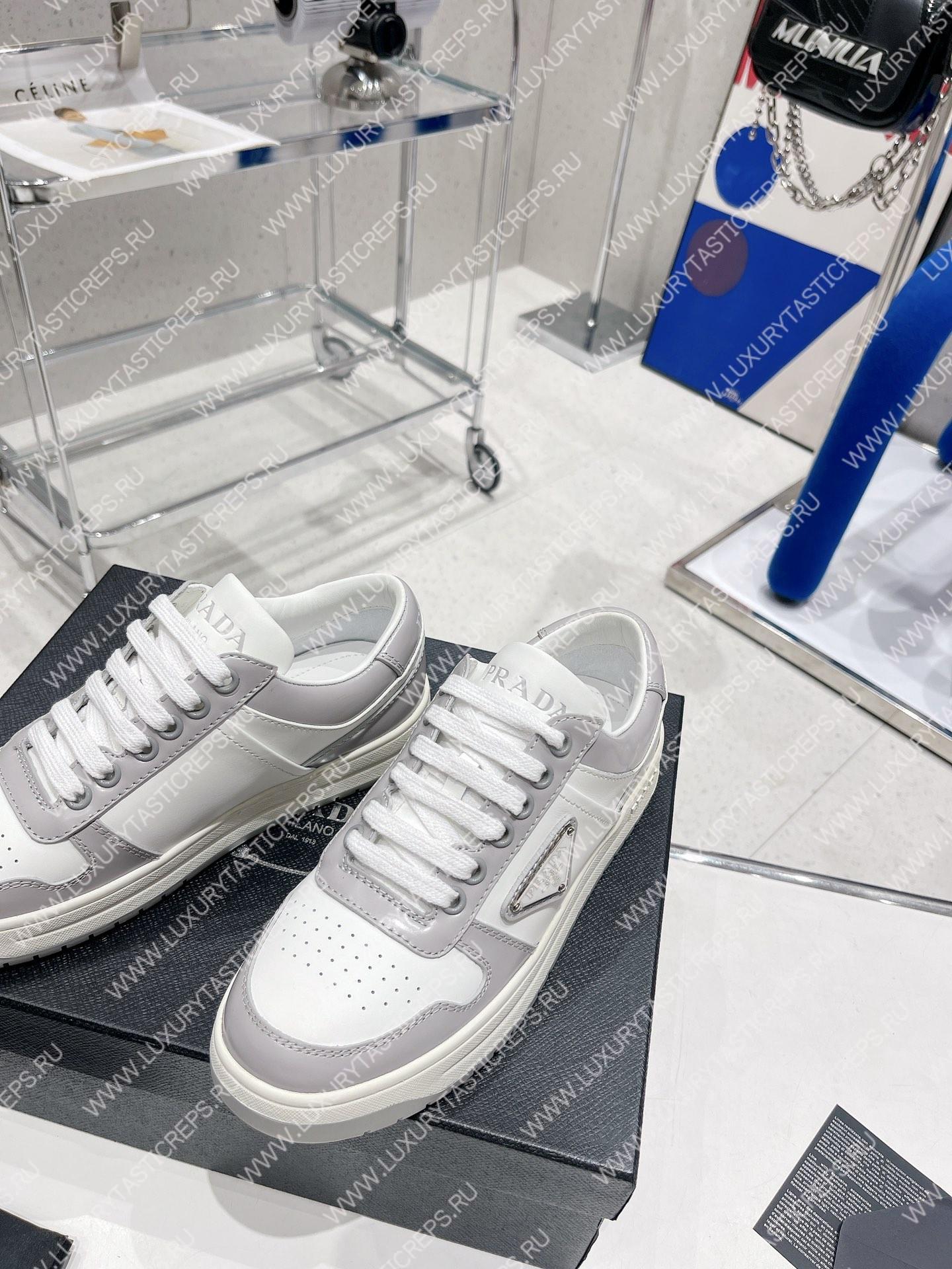 Pra*a downtown leather sneakers white/crystal 2ee364