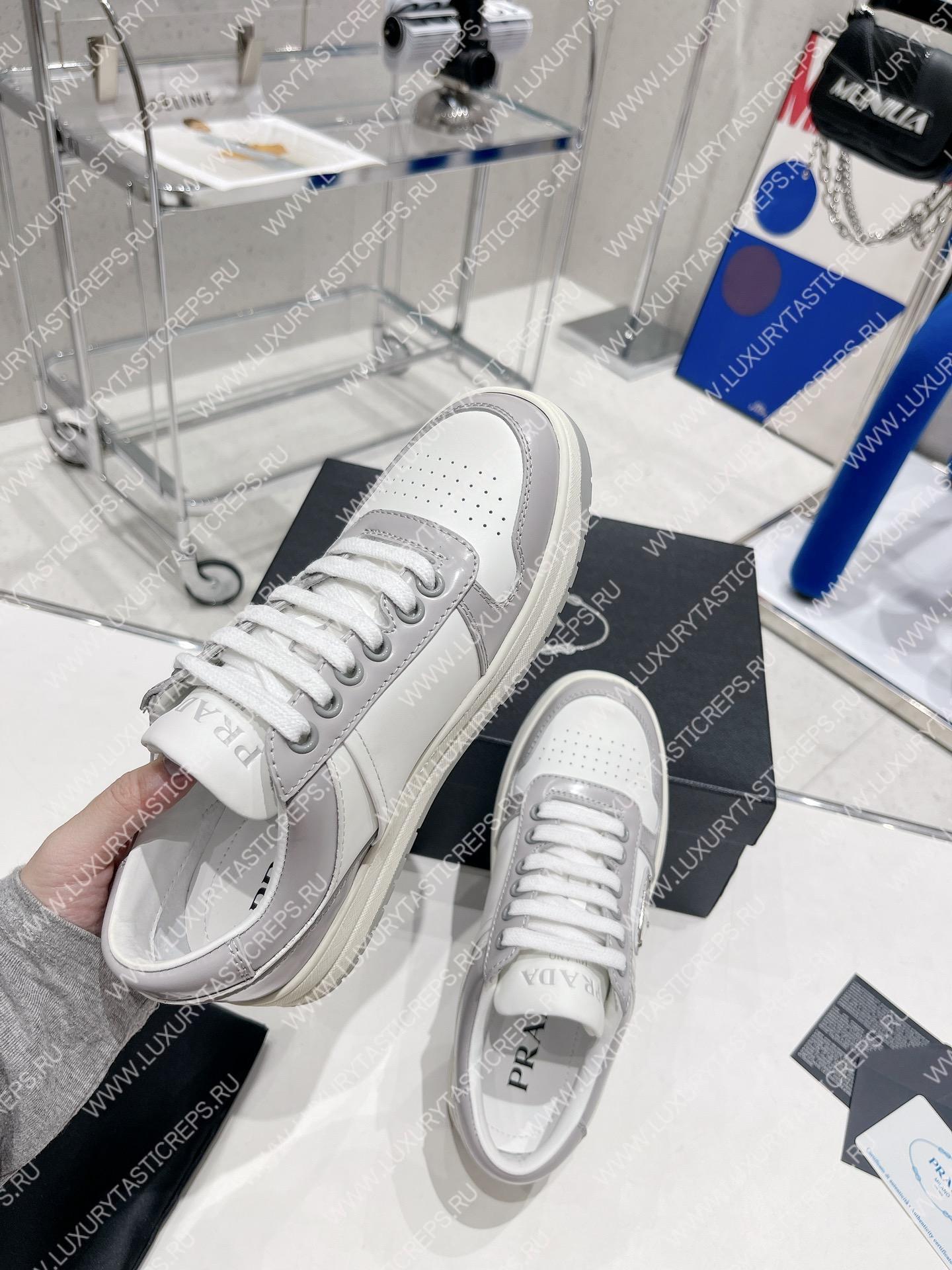 Pra*a downtown leather sneakers white/crystal 2ee364