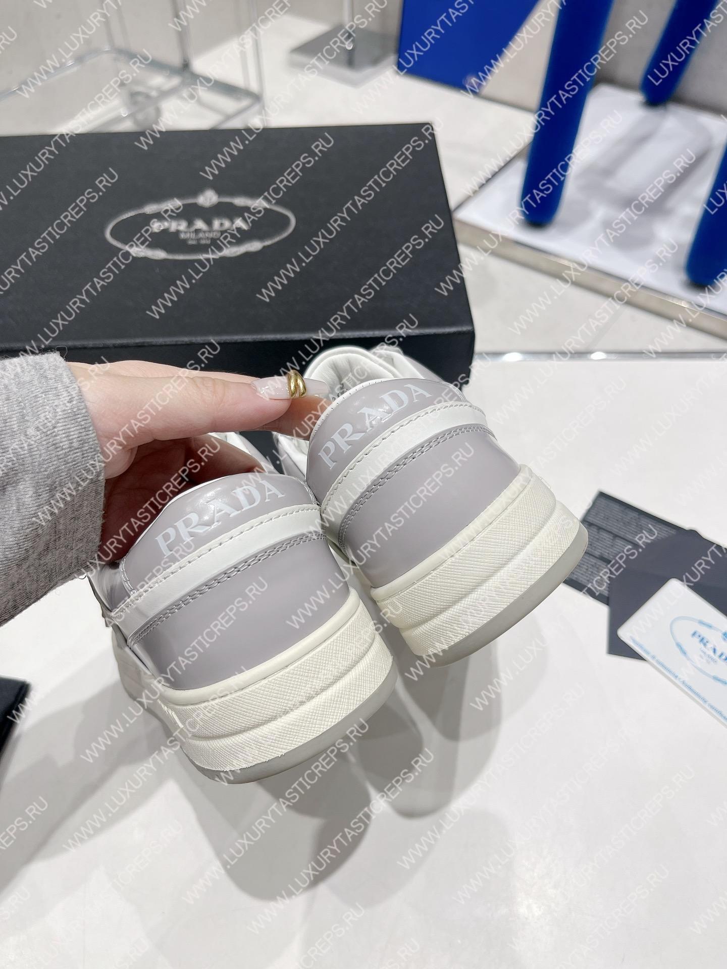 Pra*a downtown leather sneakers white/crystal 2ee364