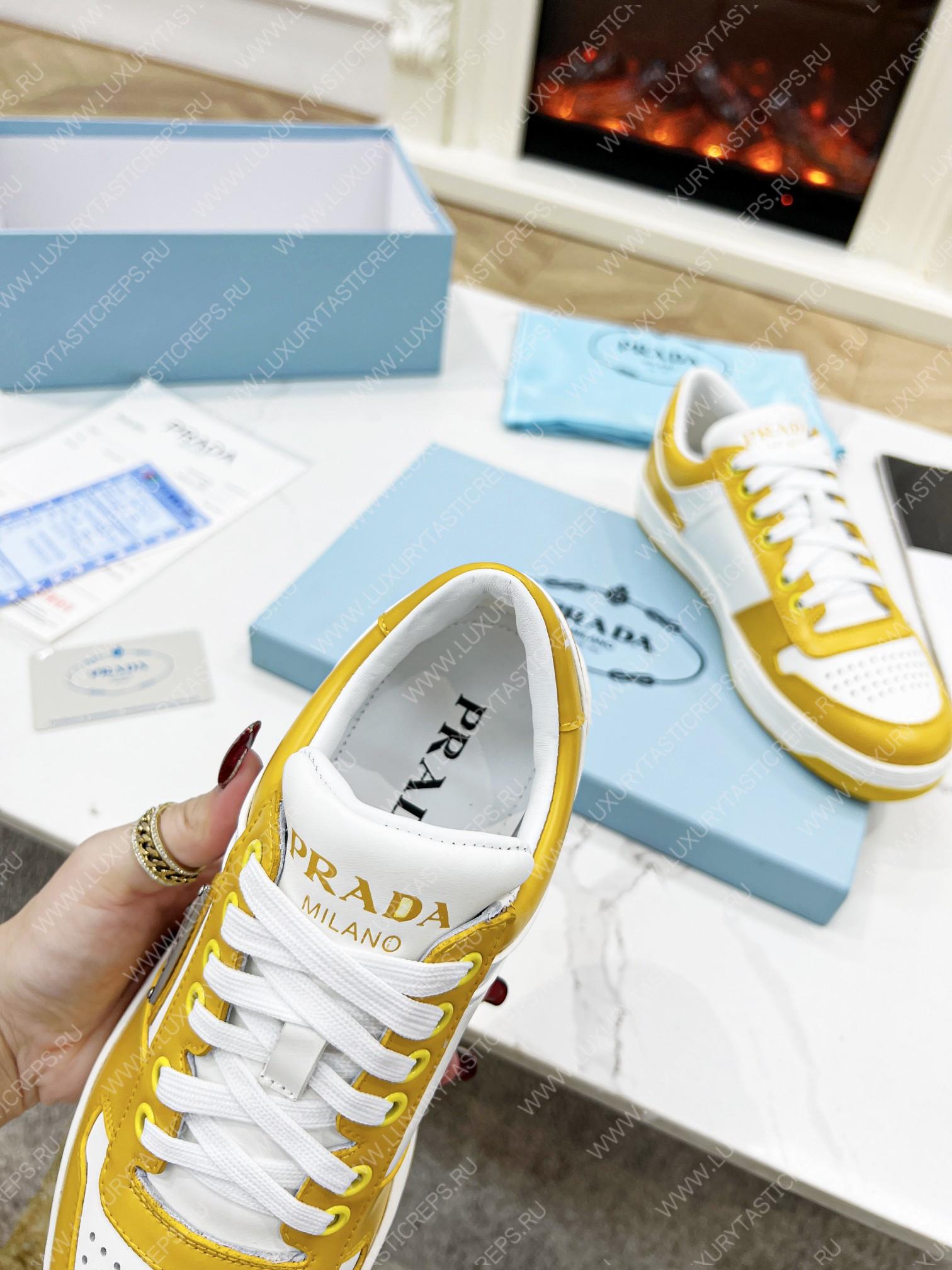 Pra*a downtown leather sneakers white/sun 2ee364